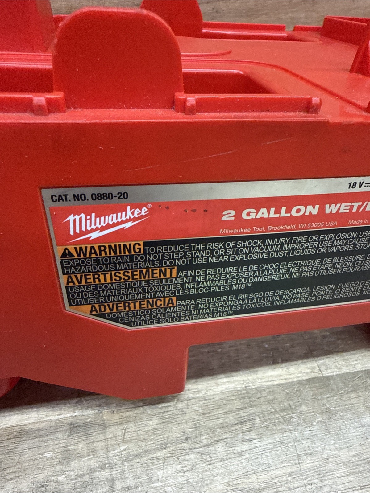 Main housing only for Milwaukee 0880-20 18V Wet/Dry Vacuum Cleaner – F13