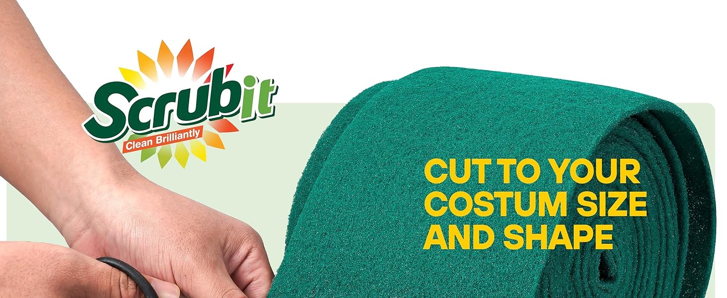 Scouring Pad Roll – 19 FT Green scrubbing Pads Roll – Non Scratch Dish Washing