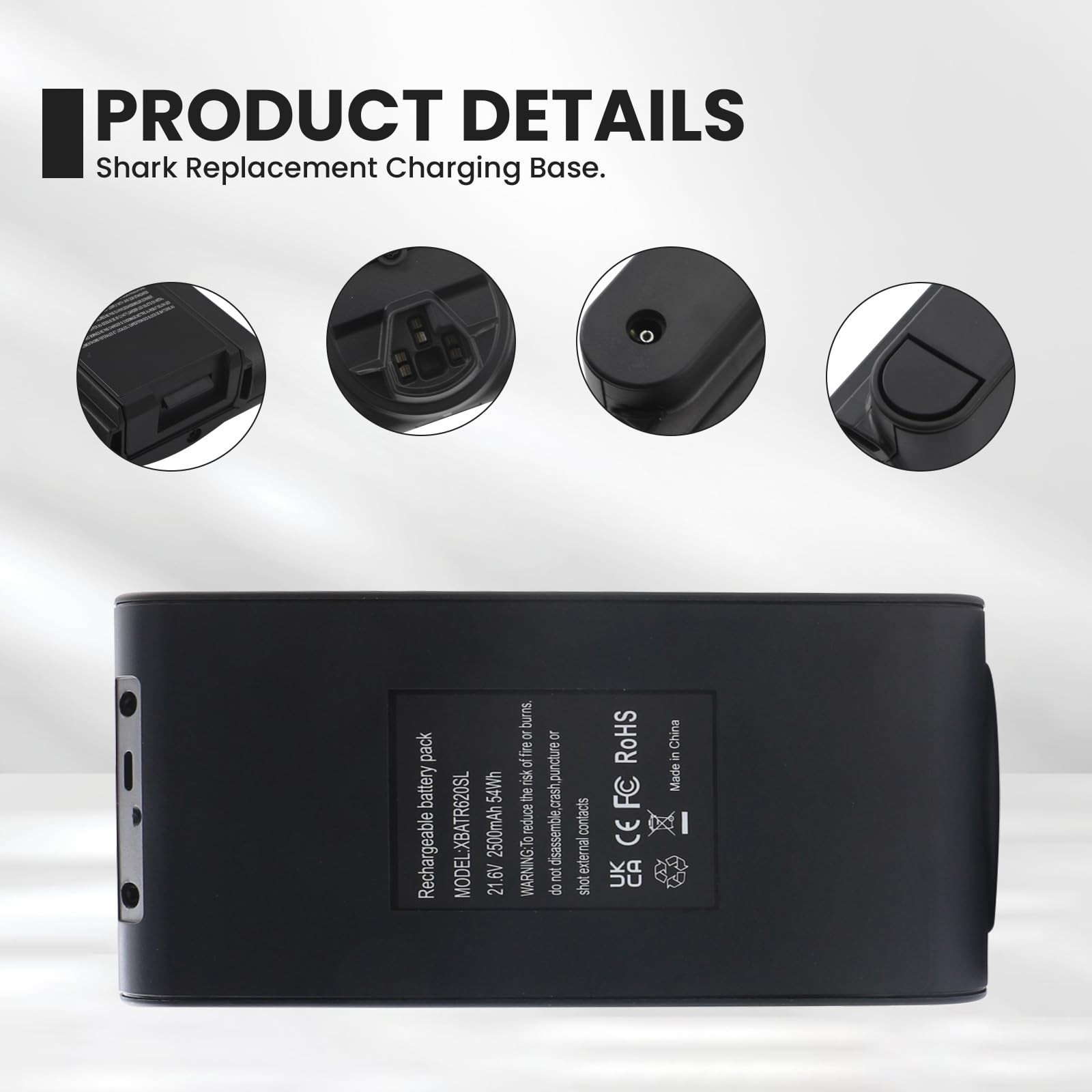 21.6V 2500mAh Replacement Battery for Shark Cordless Vacuum IZ540H IZ562H IZ500