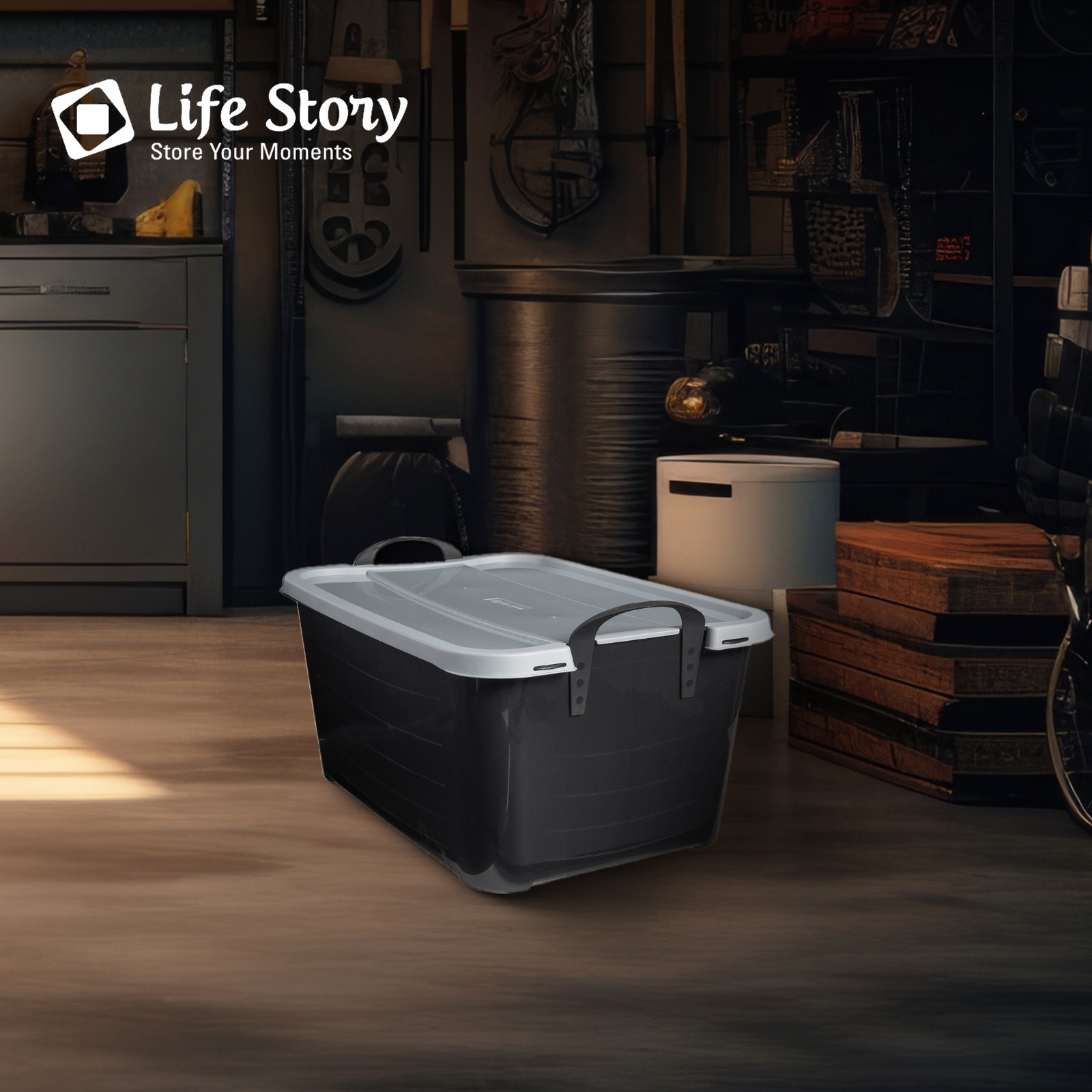 Life Story 55 Quart Stackable Home Organization Lidded Storage Container, 6 Pack