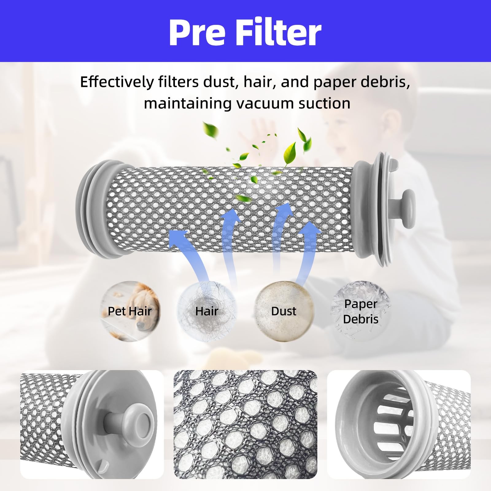 4-Pack Replacement Filter Compatible with Tineco A10 / A11 Hero Master Essent…