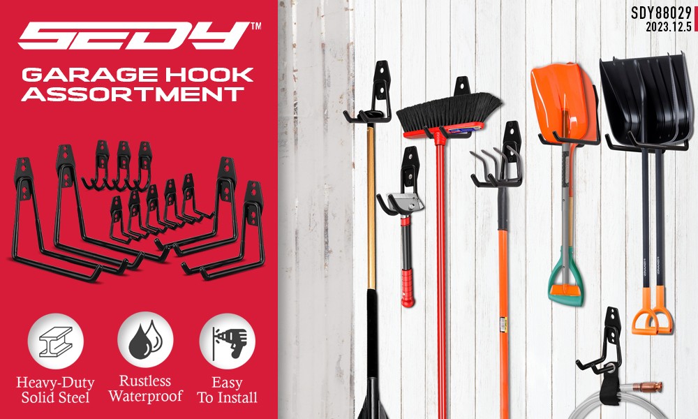 10-Pack Steel Garage Storage Utility Double Hooks Wall Organizer Tool Hanger H-D