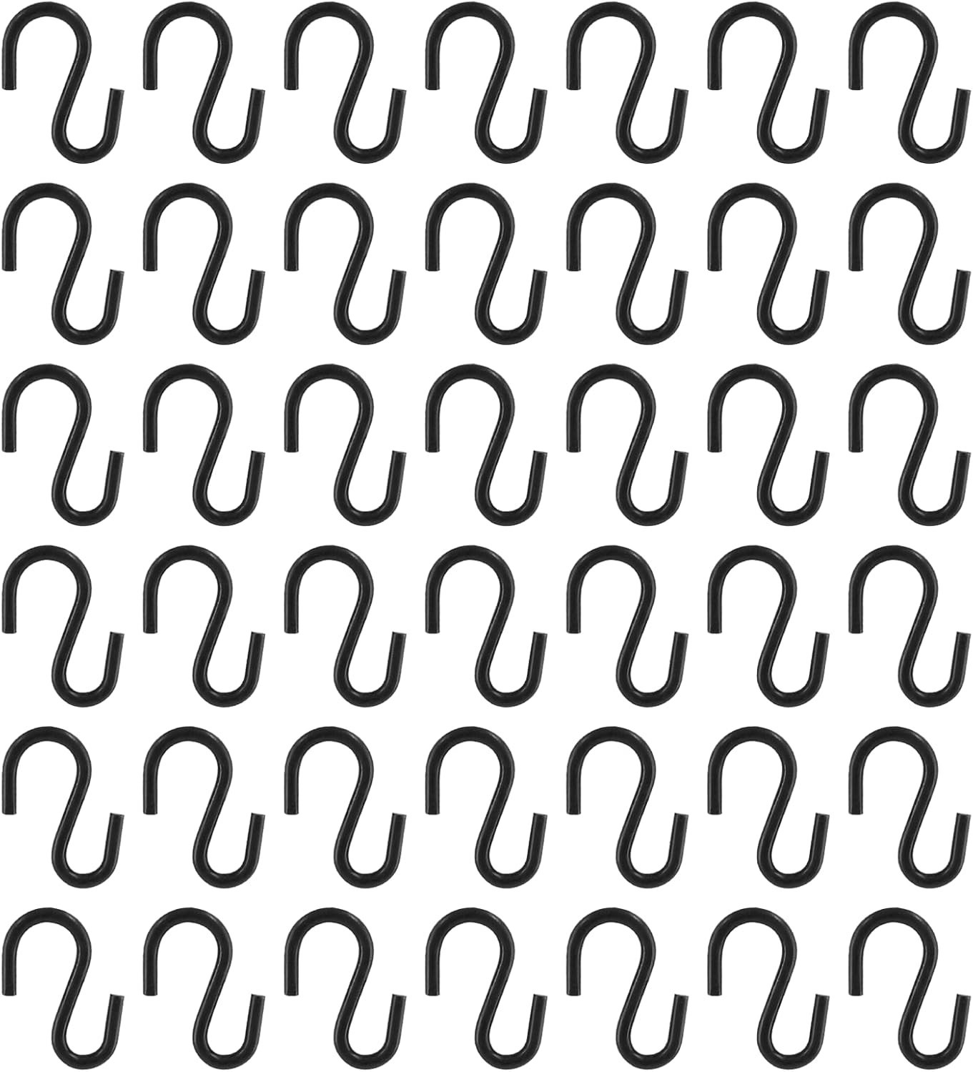 Metal S Hooks, Black Pcs, S Shaped, 0.75′ 0.75” Length, 1.8mm Thickness 60