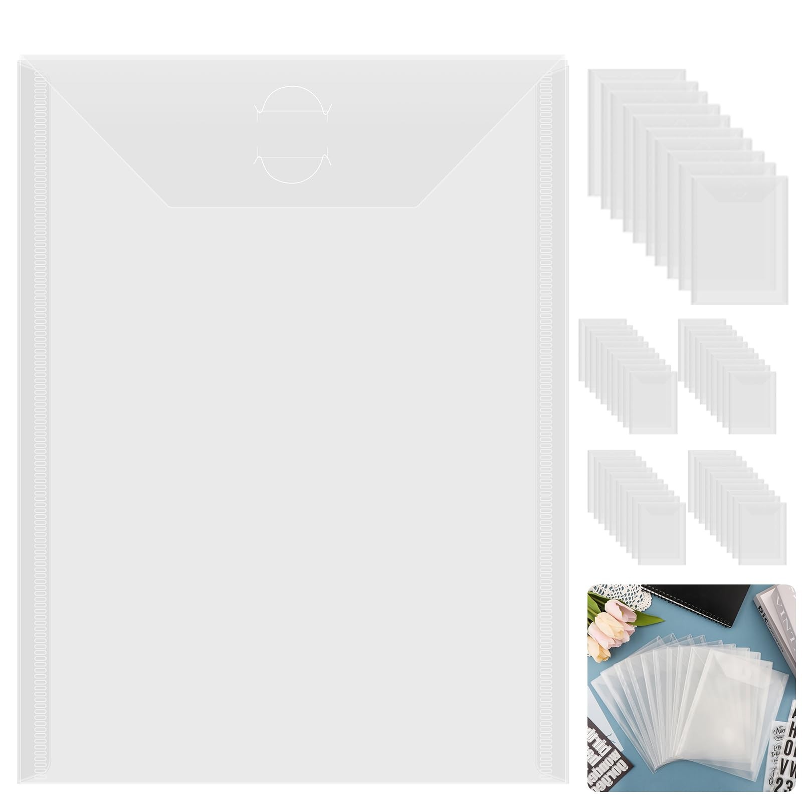 Resealable Plastic Storage Envelopes Pockets For Dies Stencil 7×9.4 In 50 PCS