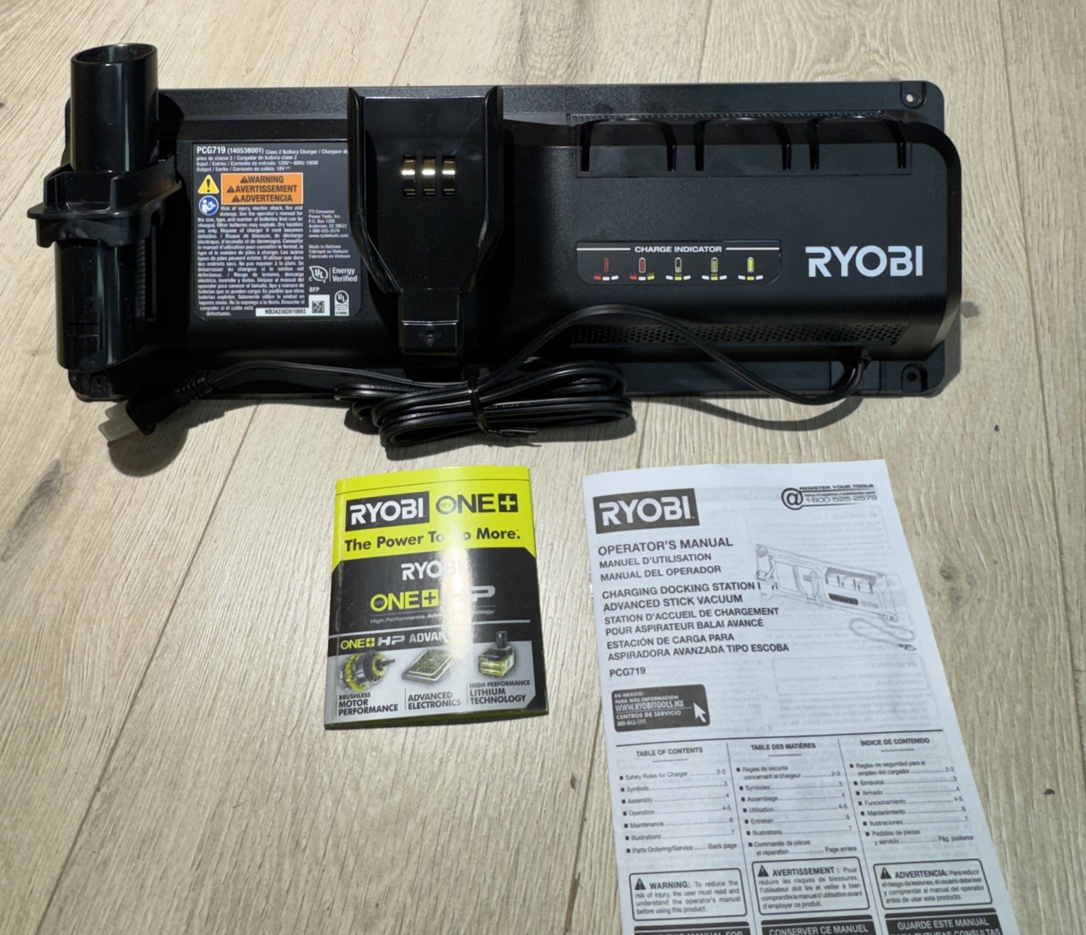 Ryobi Advanced Stick Vacuum 4A Charging Docking Station PBLSV719