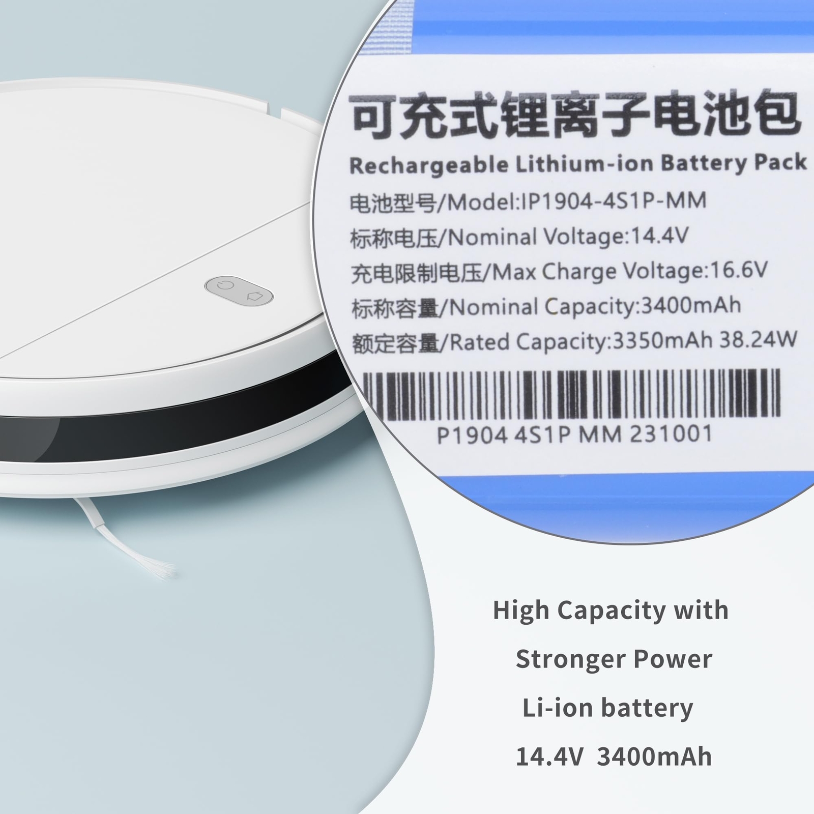 3400mAh Battery for Ecovacs Deebot N8 N8+ N8 PRO+, Deebot Ozmo 900 905 920 930