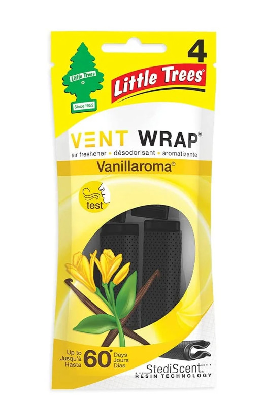 Little Trees Vent Wrap Air Freshener, Vanillaroma, 4-Packs (4 Count)