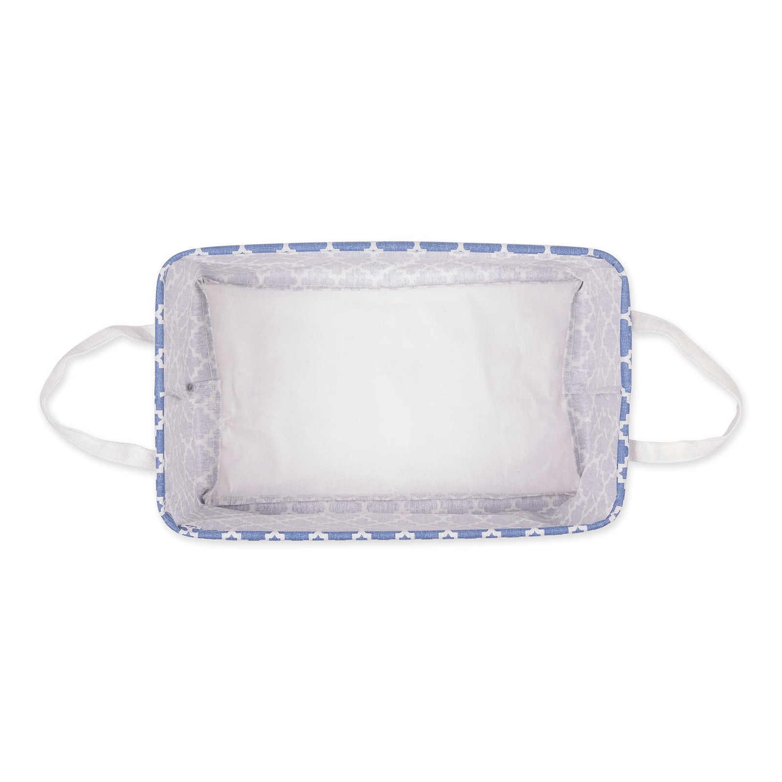 SET/2 DII Collapsible Bin w/ Handles, Cotton/Polyester, 10.5×17.5x 10″H, Blue