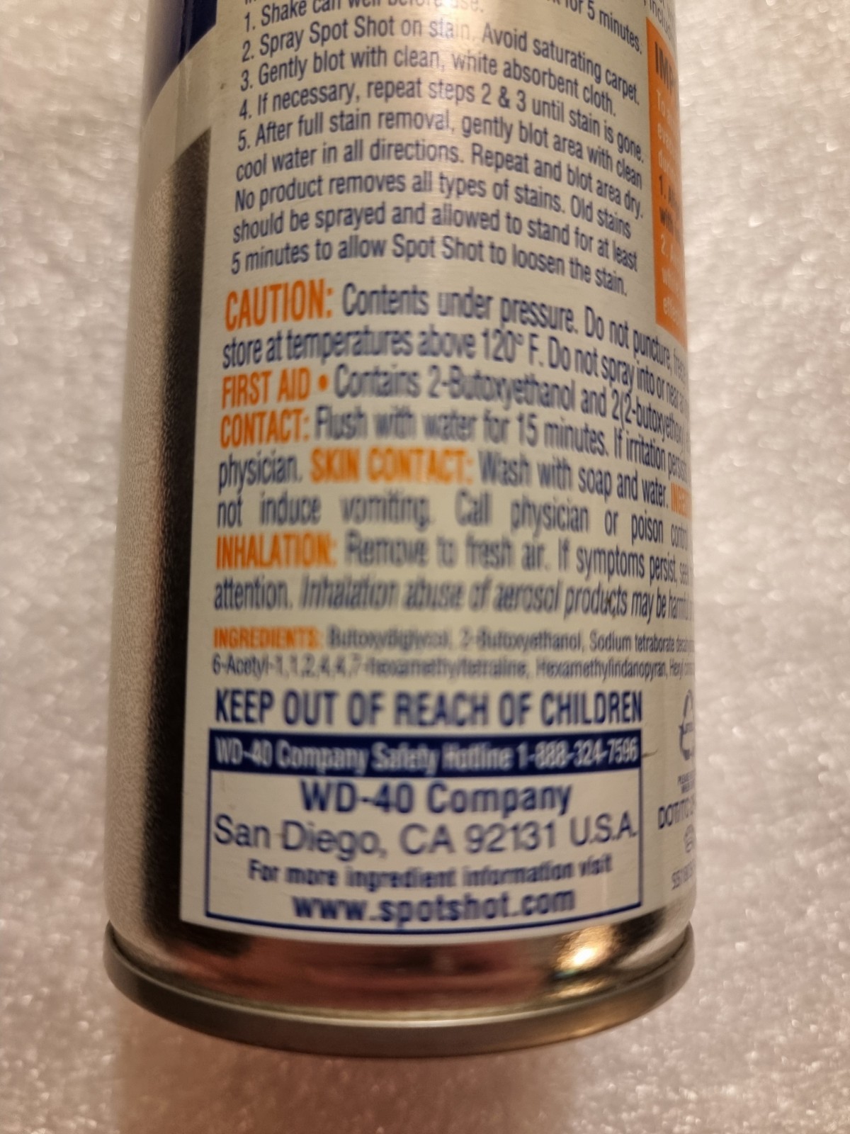 Spot Shot 18 oz Instant Carpet Stain Remover, Professional Cleaner, 1 Count, NEW