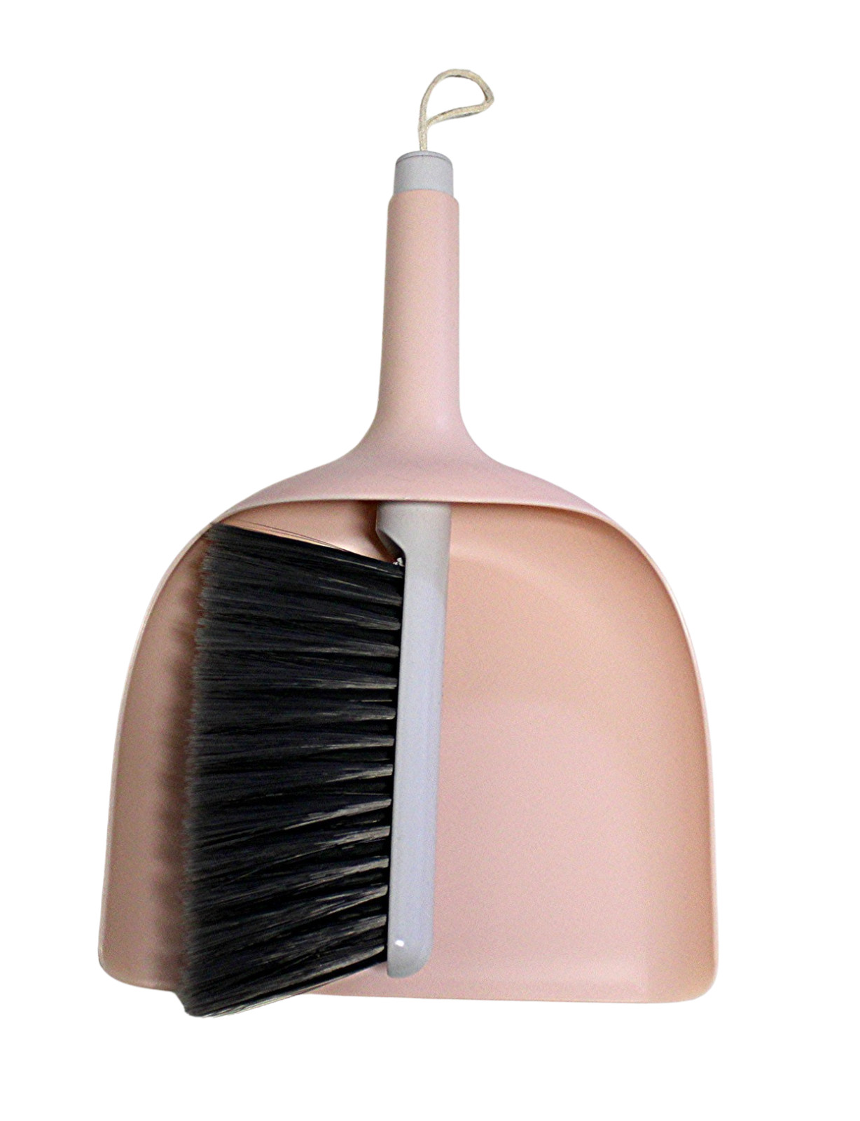 Sleek Modern Brush and Dustpan Set Design Peach SOFT NYLON BRISTLES