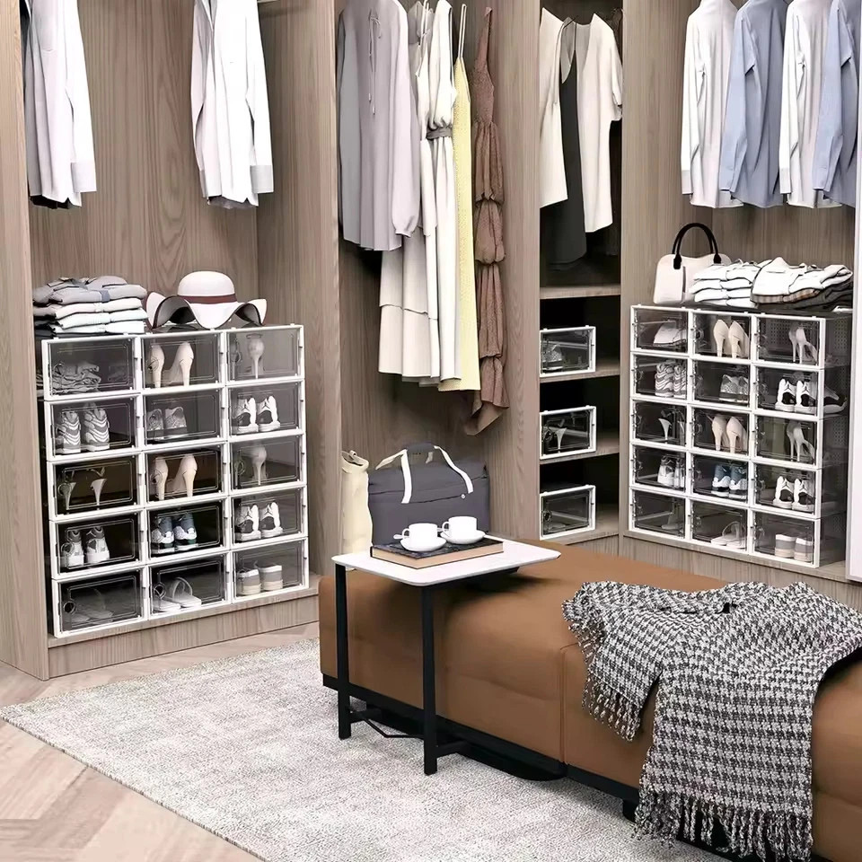 12 Pack Shoes Storage Boxes Closet Organizer NEW