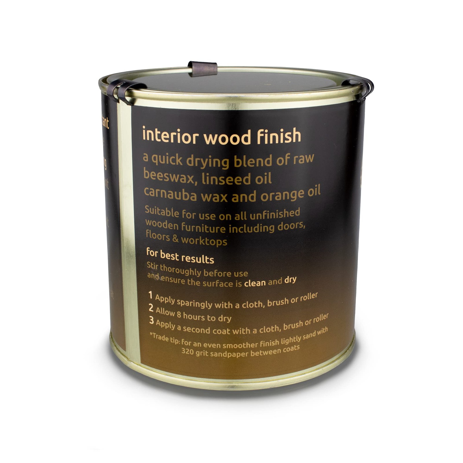 Hard Wax Oil for Wood Finish – 500ml – Natural, Quick Dry, Water & Heat