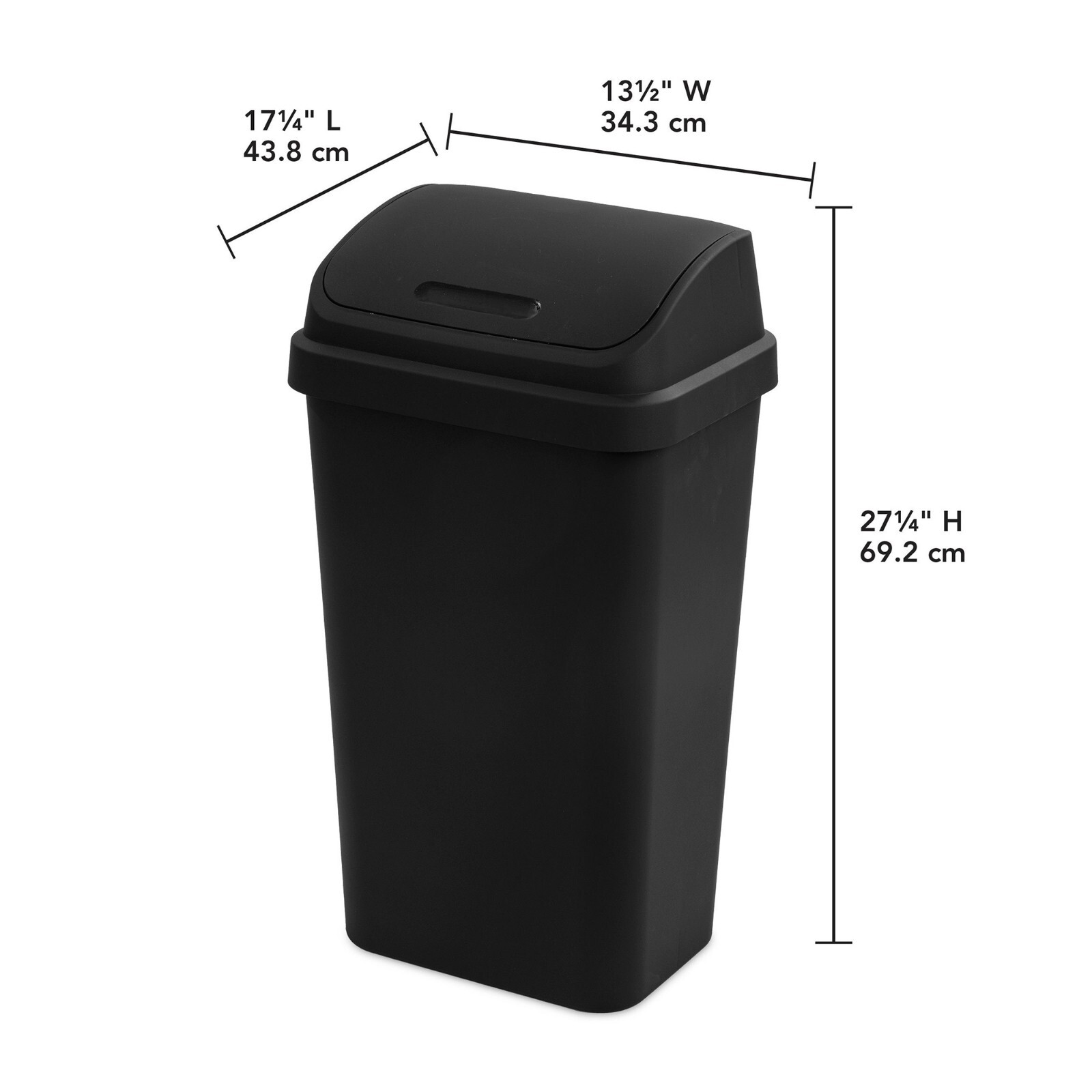 Kitchen Trash Can 13 Gallon Plastic Dual Swing Top With Lid Garbage NEW