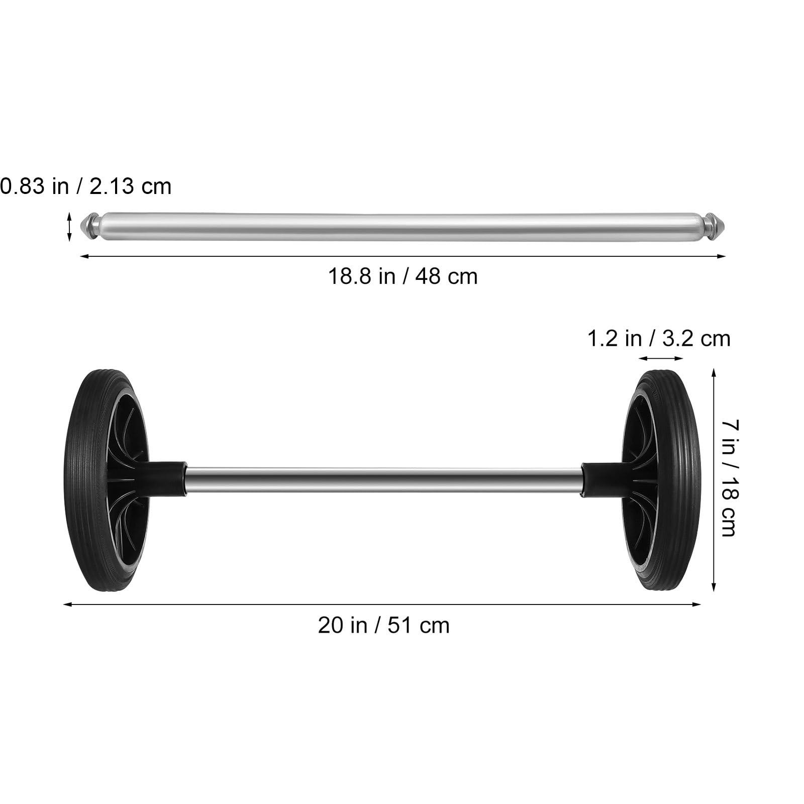 Garbage can Wheels 2 Pack 7.75 Inch Rubber Trash can Pulley with 18.90 Inch H…