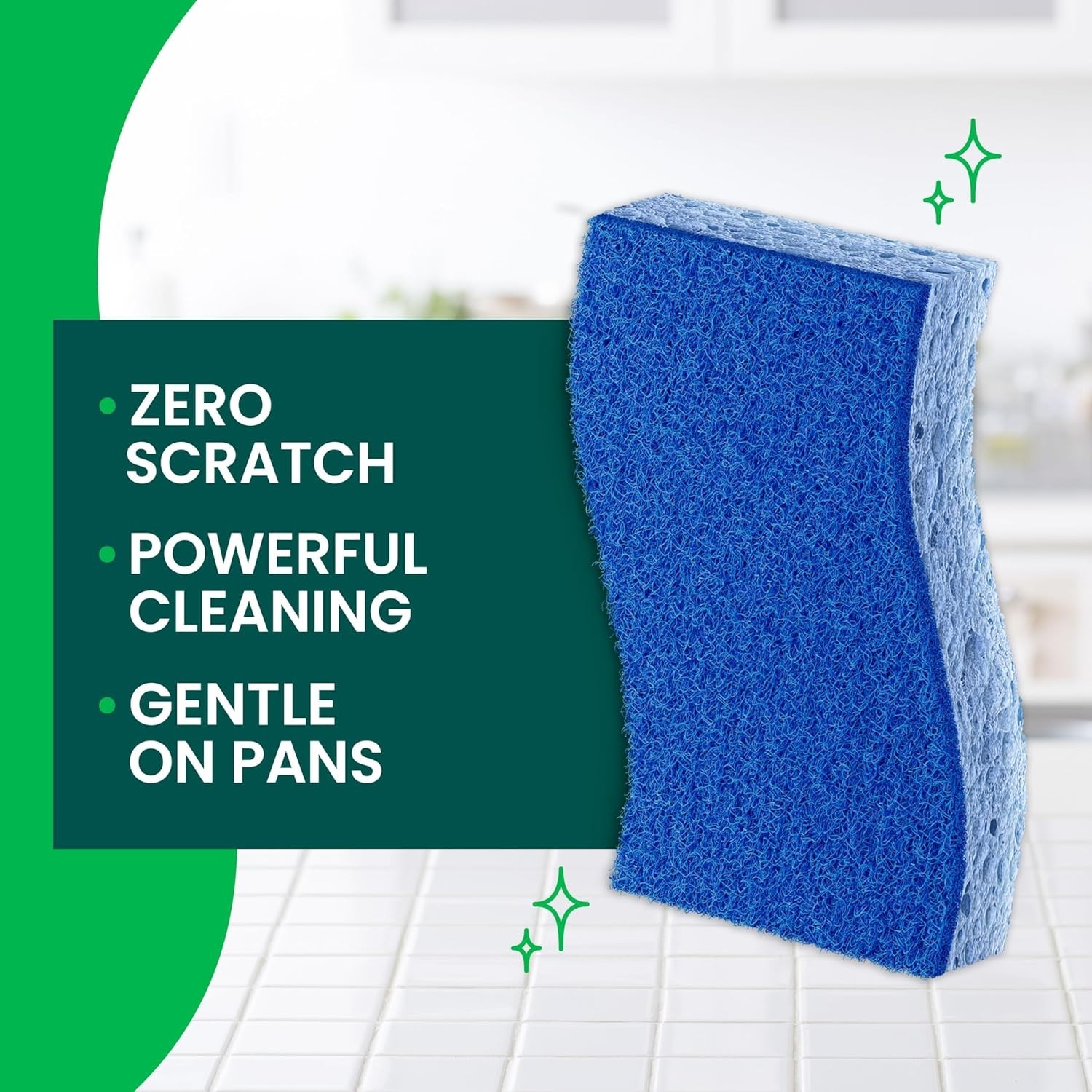 Zero Scratch Scrub Sponge, 6 Kitchen Sponges for Cleaning Around th