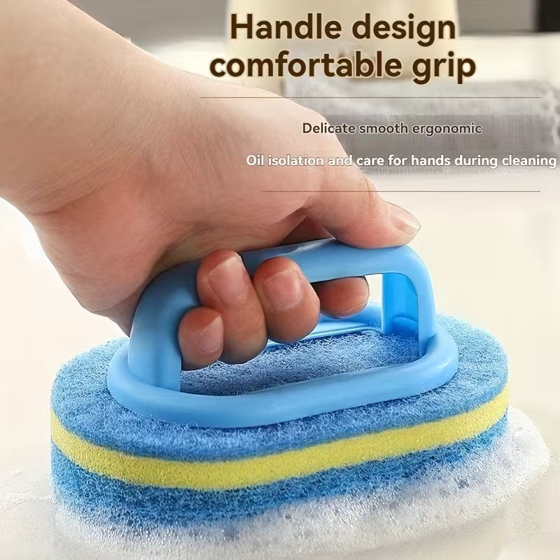 2Pcs Multifunctional Cleaning sponge with Handles for kitchen bathroom Hot USA