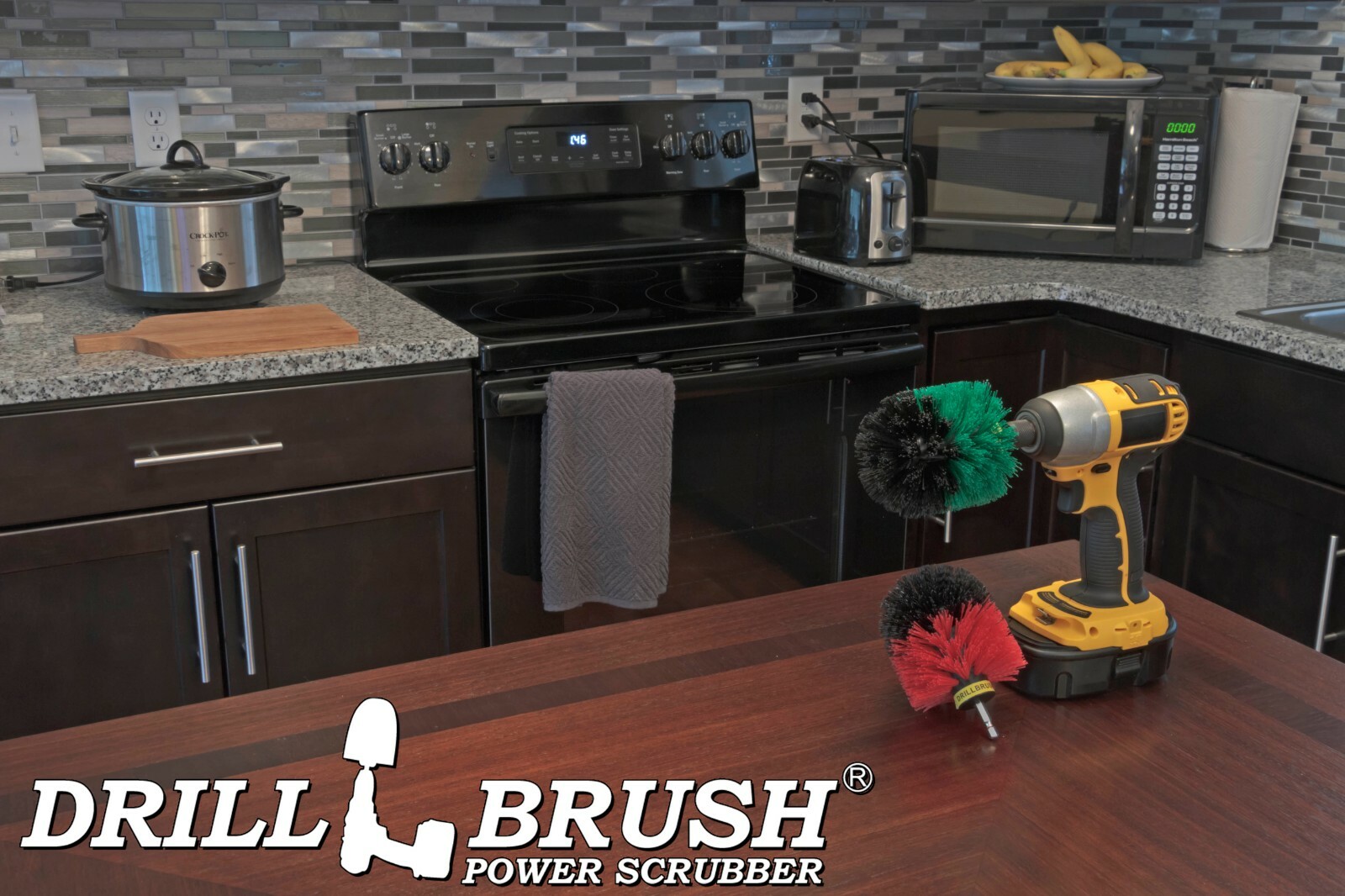 Drill Brush Cordless Drill Powered Brushes -Kitchen Surfaces -Patio, Deck,Garden