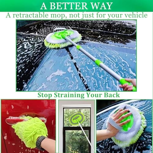 62″ Car Wash Brush Kit 20Pcs – Chenille Microfiber Wash Mop Mitt