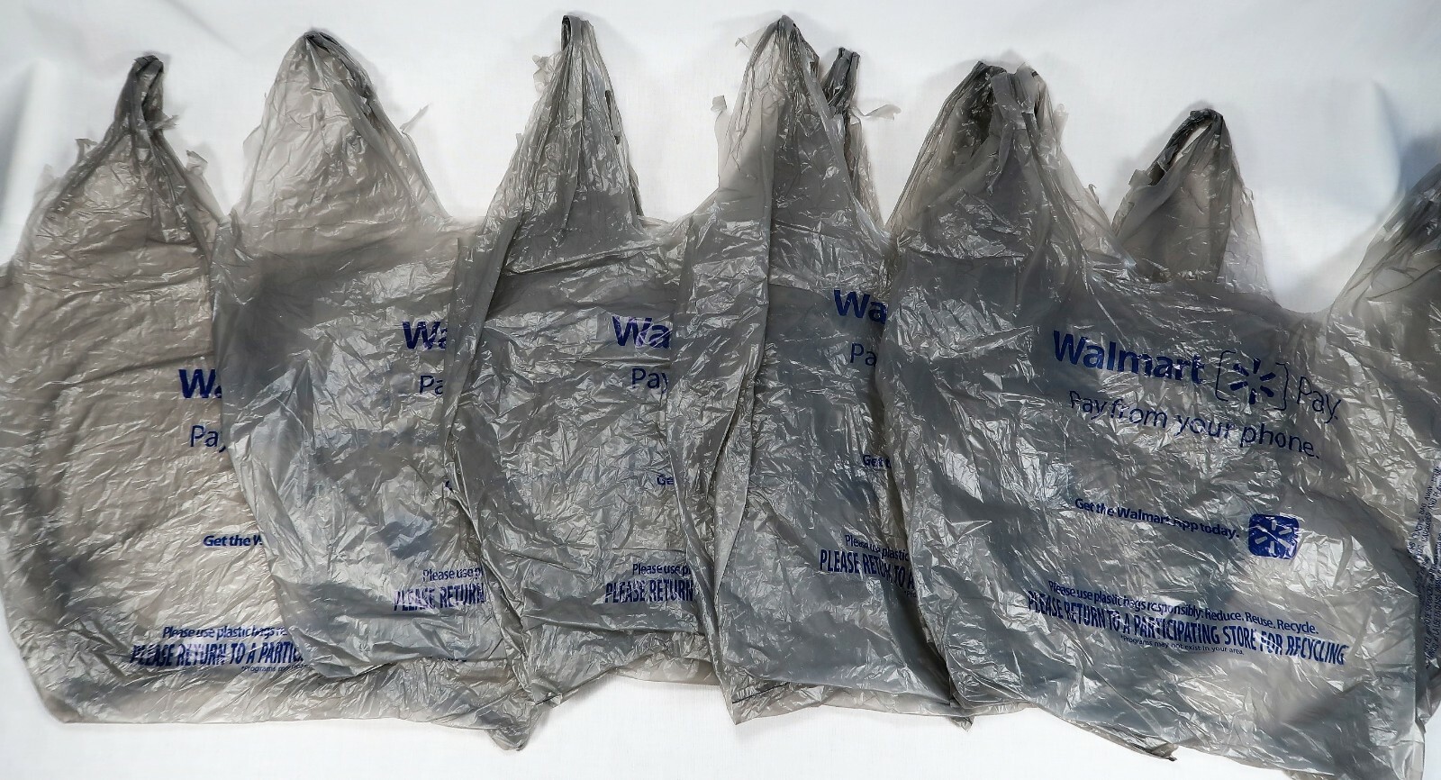Walmart Plastic Grocery Bags Single Use Clean Folded Art Crafts Trash Bag