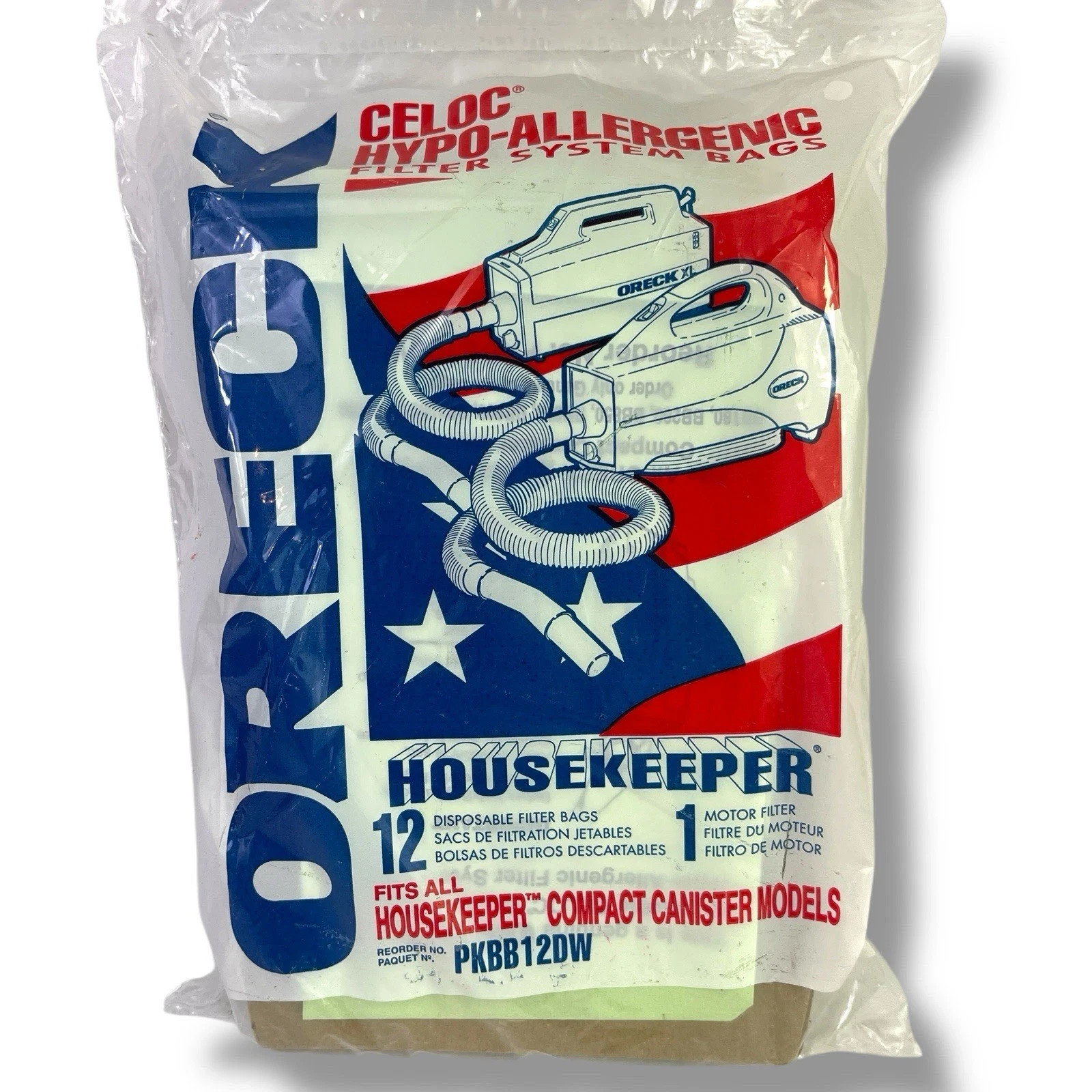 12 Pack Oreck Buster B Canister Vac Bags PKBB120W Housekeeper Bag
