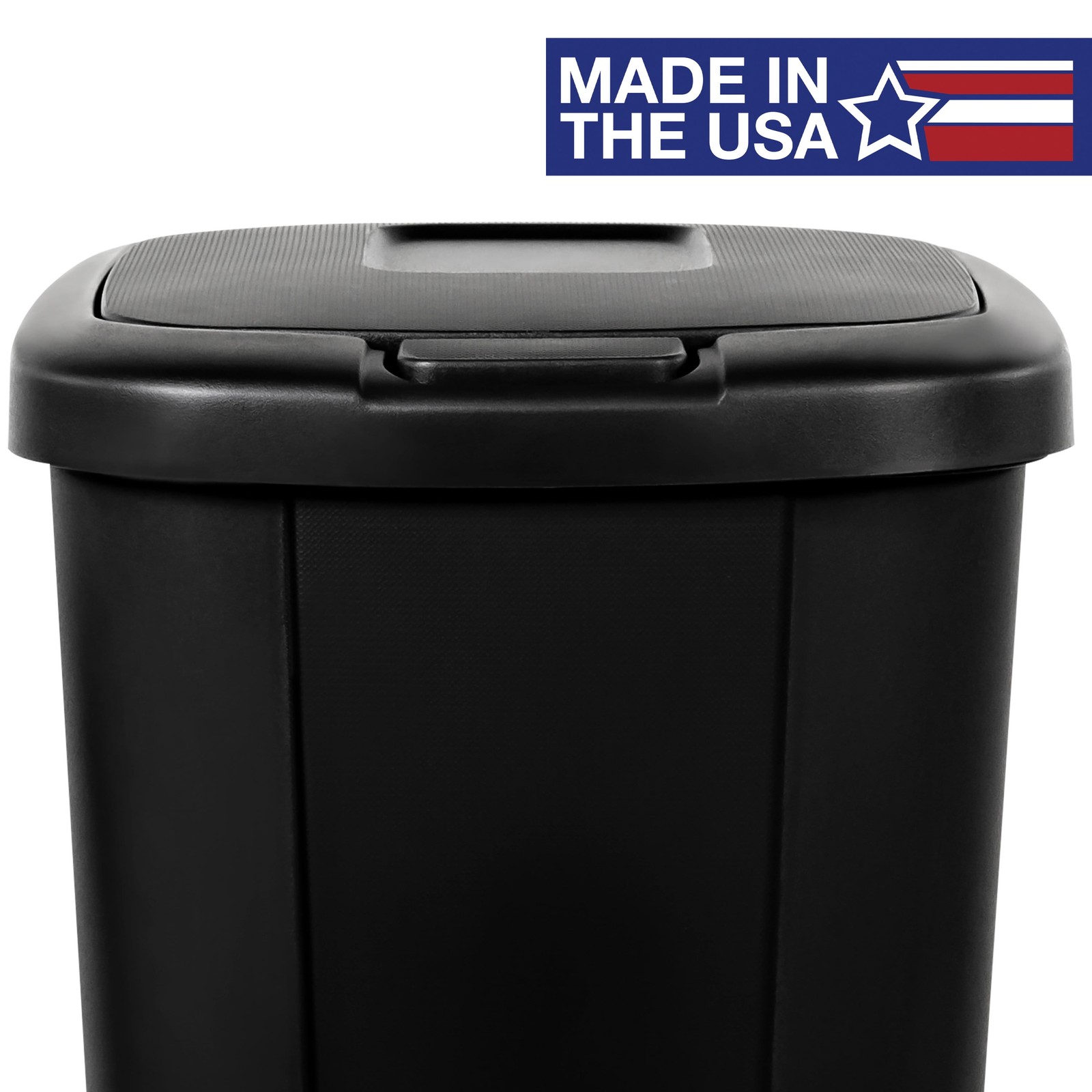 Hefty 13gal Touch Top Trash Can, Kitchen Garbage Bin with Lid, Black
