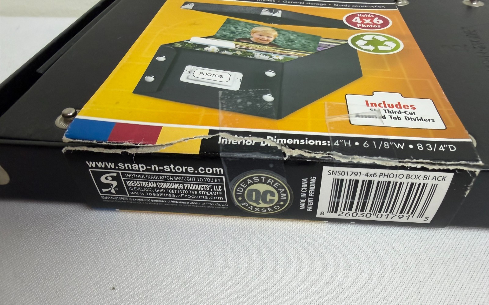 Pair of Snap N Store – Photo Storage Box – Black – 4×6 Photos Organizer – New
