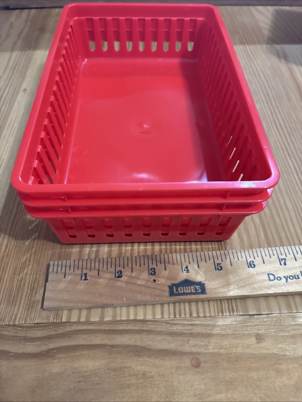 (10) Plastic Bin Basket/ Organizing Storage 11 X 6X2 1/2 Red