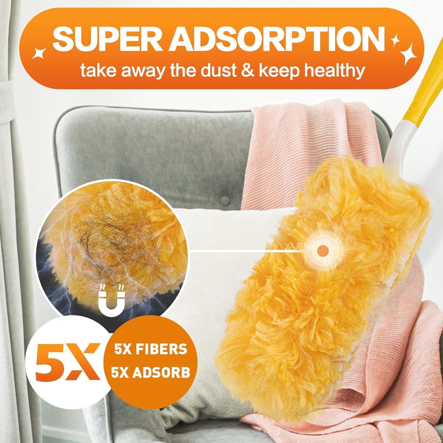 Heavy Duty Duster Refills Microfiber Dusting Kit for Furniture Ceiling Fan
