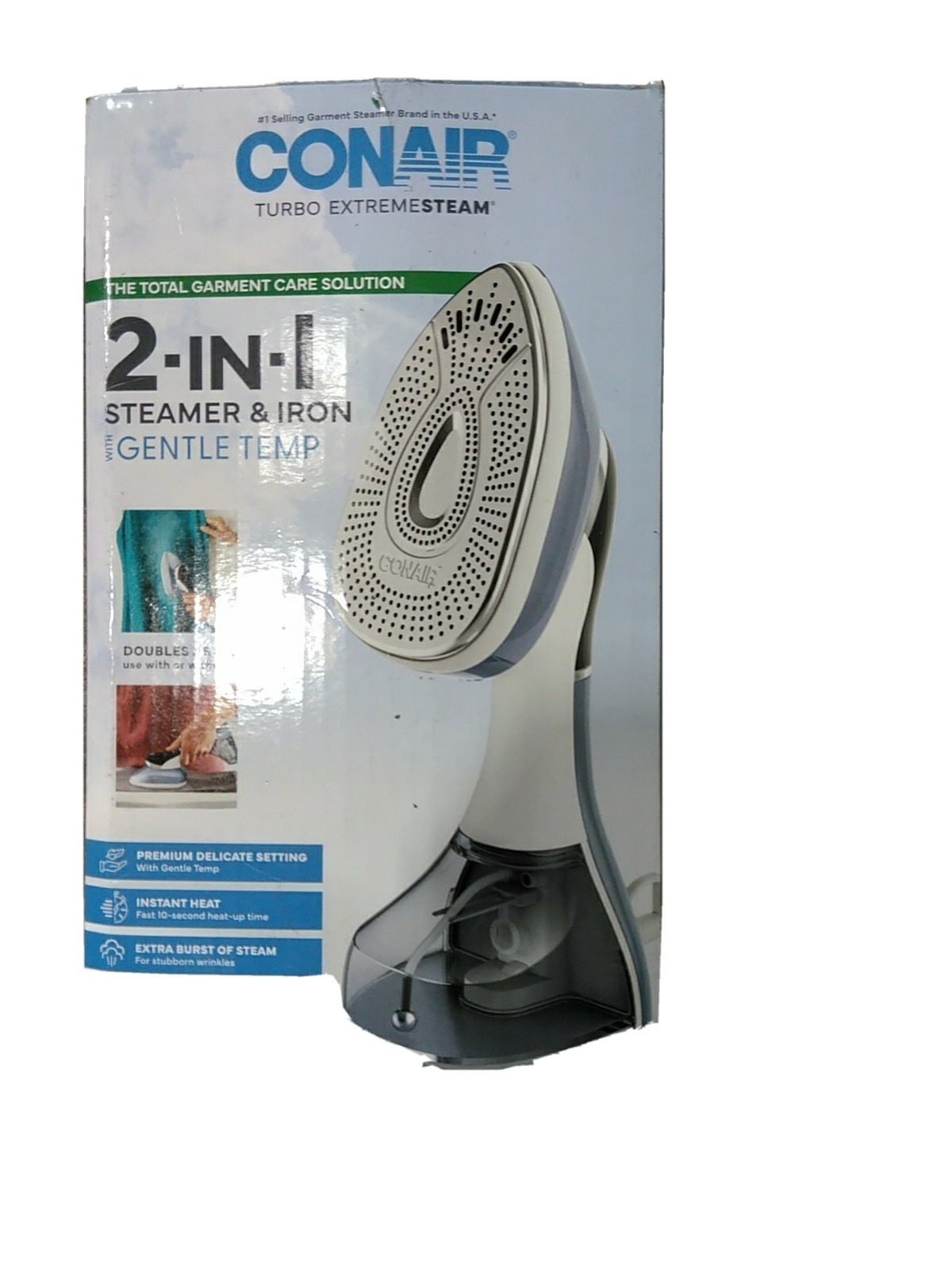 Conair Turbo Extreme Steam 2 in 1 Steamer & Iron With Gentle Temp White 1 Count