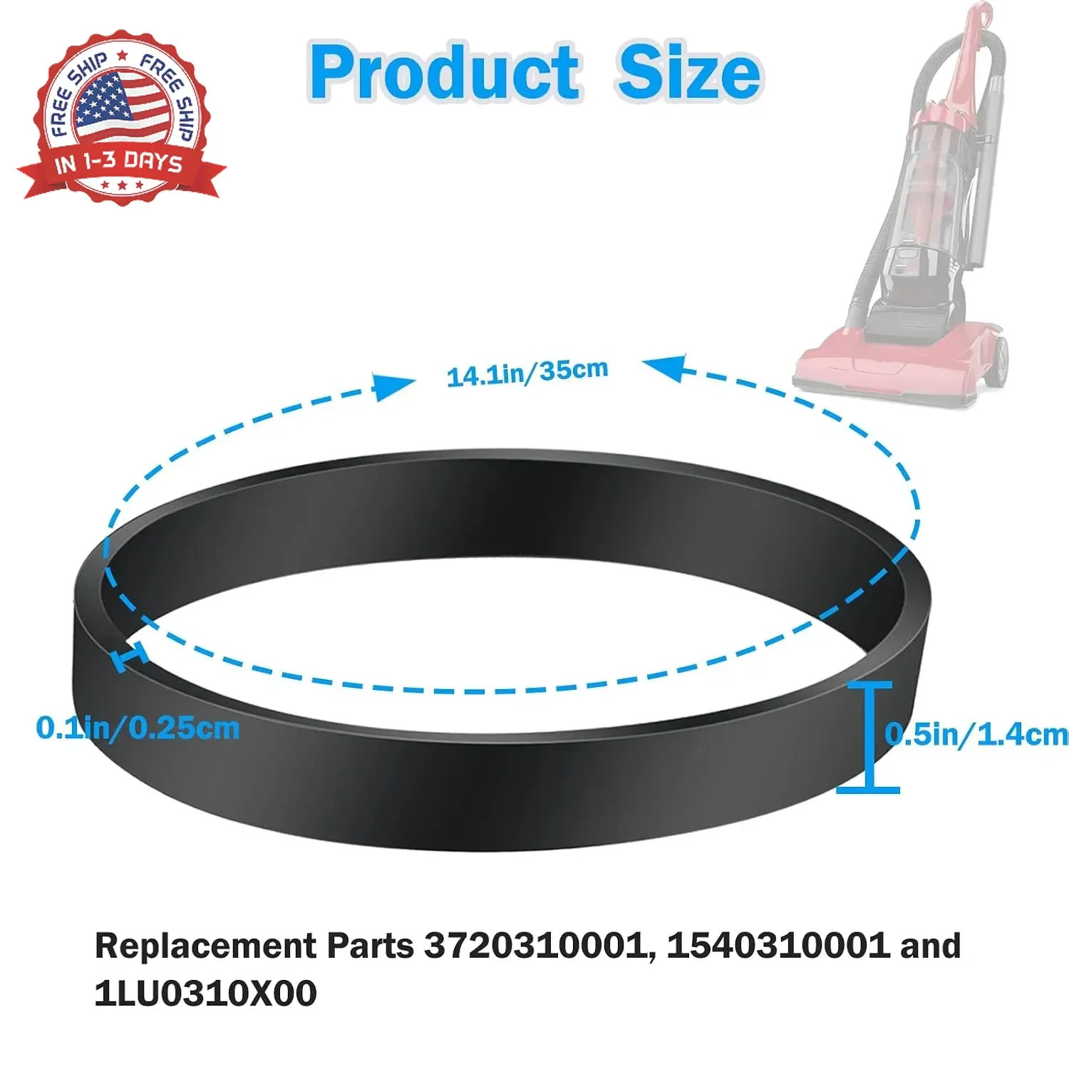 Vacuum Belt Replacement for Dirt Devil Style 4/5 Featherlite/Powerlite/Swivel Gl