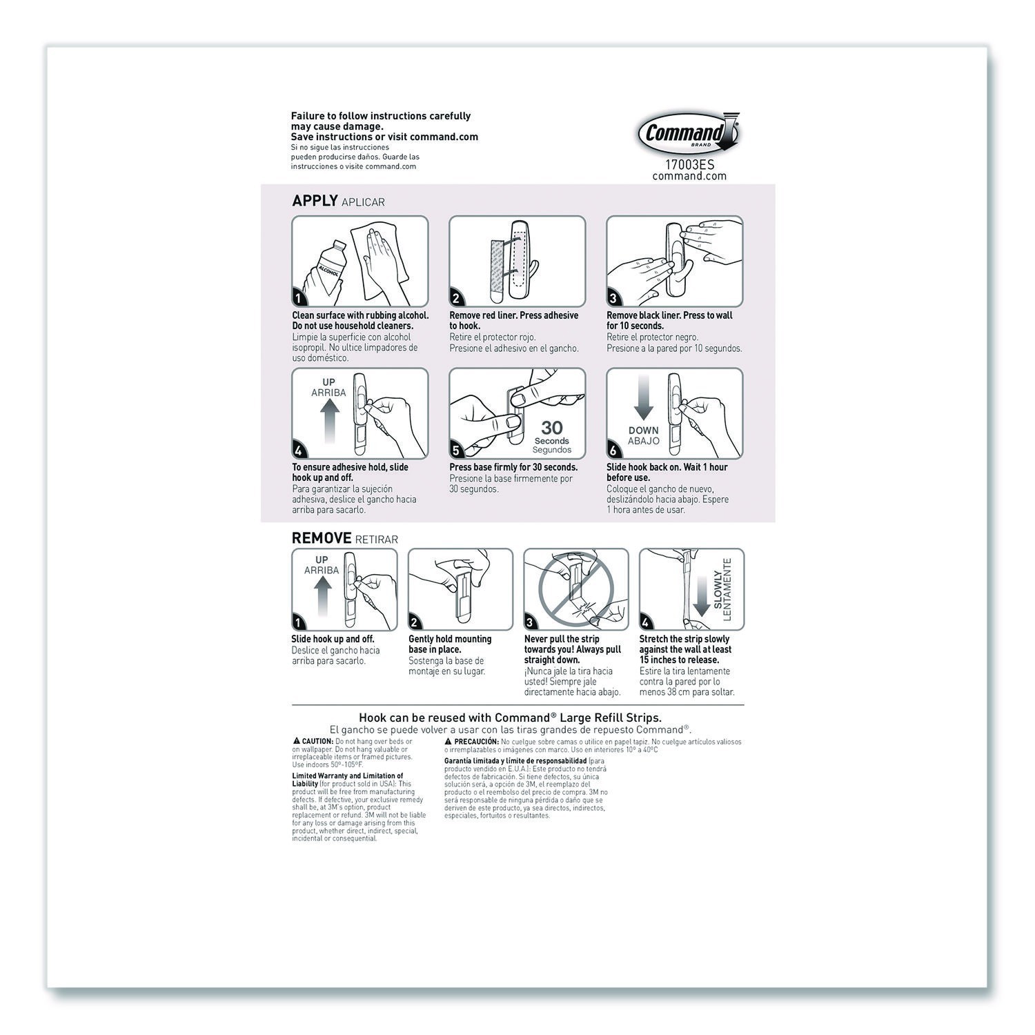 3M Command Damage-Free Hanging 12 Large Utility Hooks with 18 Large Strips 5lb