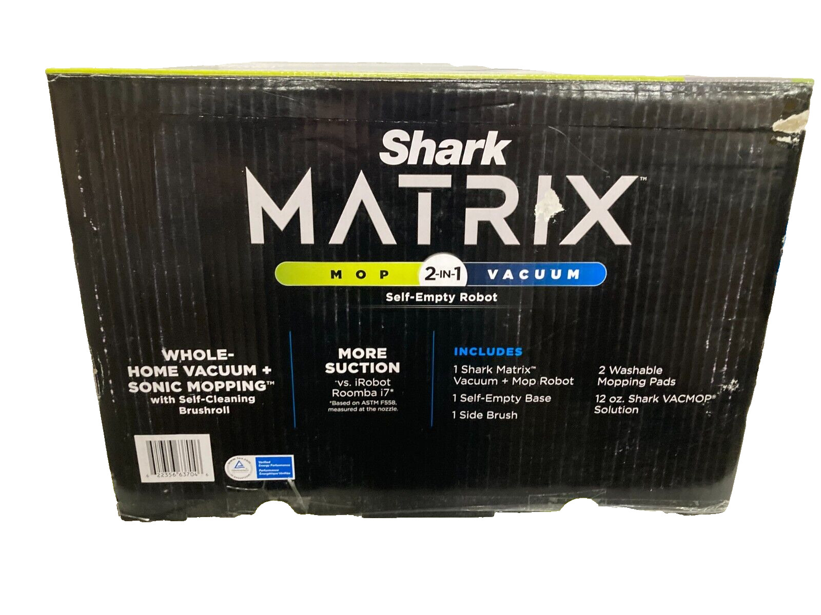 Shark MATRIX 2-in-1 Robot Mop & Vacuum UR2450WS Black with Self Empty Dust Bin