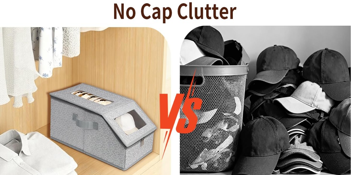 2/1 Pack Hat Storage Boxes for Baseball Caps – Stackable Clear with Window Lid,