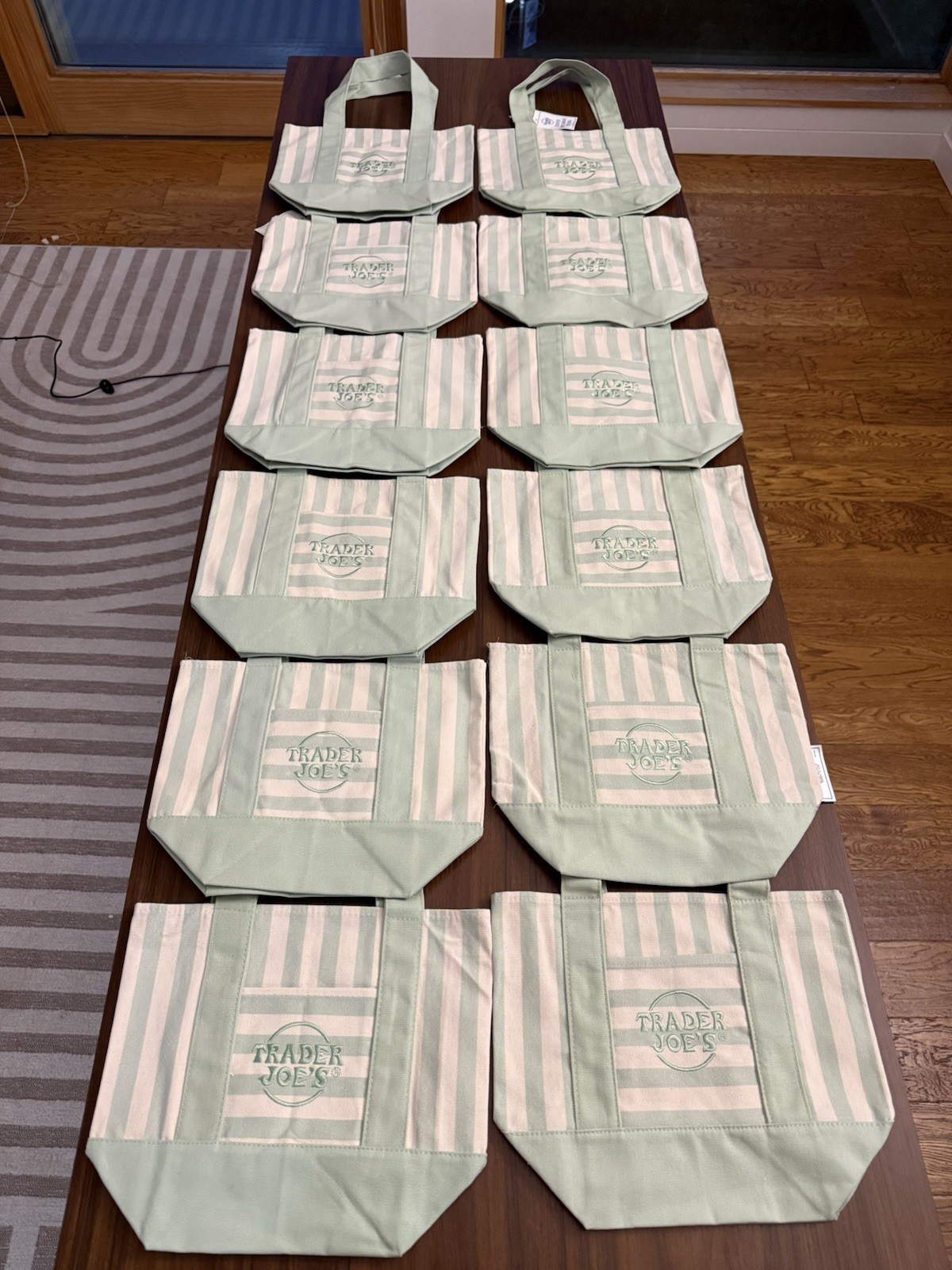 Trader Joe’s Mini Pastel Stripe Canvas Tote Bag Limited Edition Set Of 4 | US