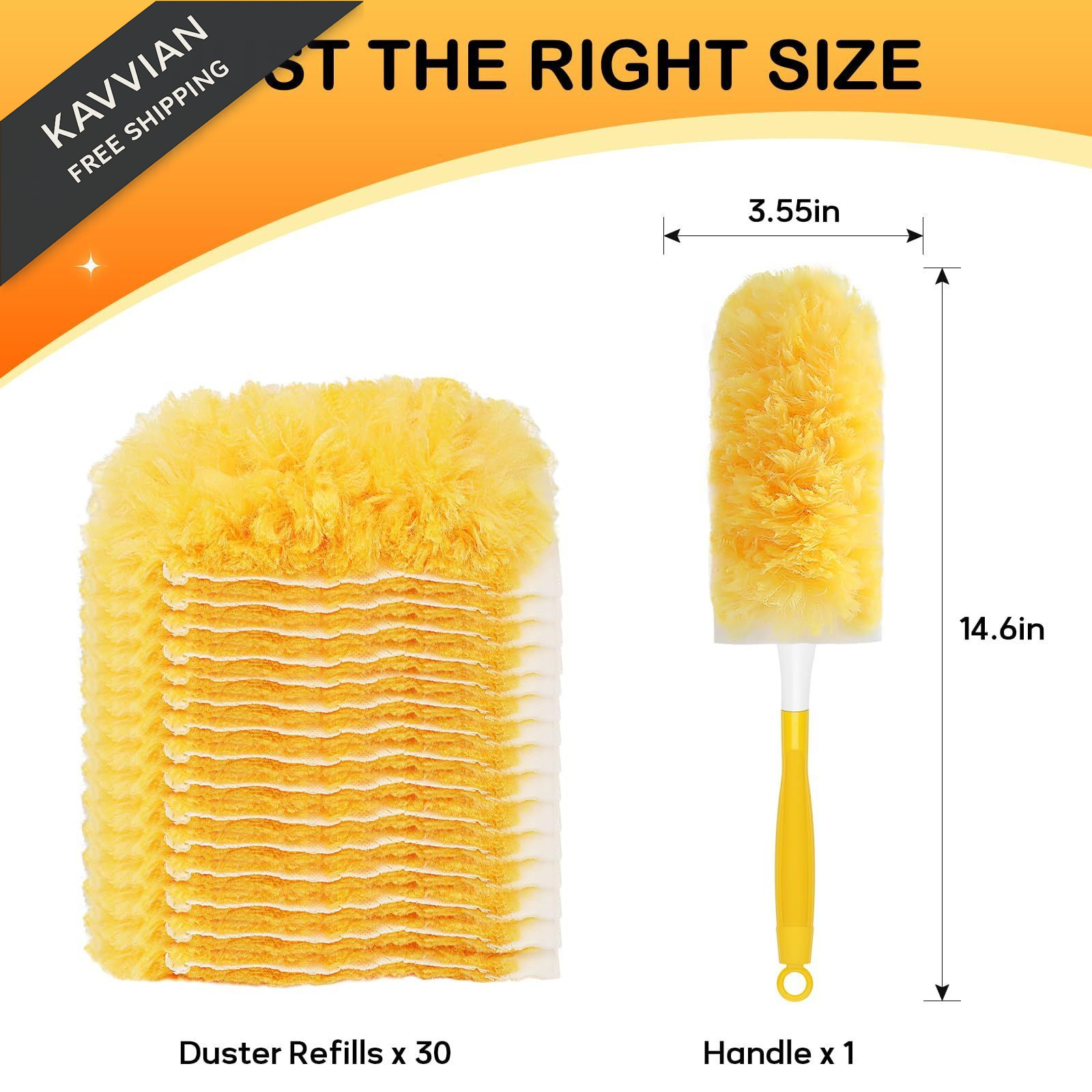 SetSail 30 Count Duster Refills for Swiffer with 1 Handle Orange
