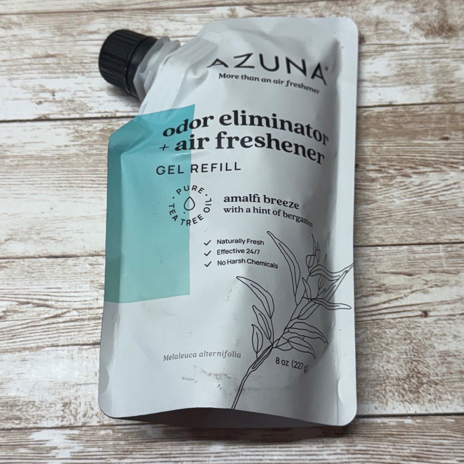 Azuna Odor Eliminator Air Freshener Gel Refill 8oz Tea Tree Amalfi Breeze