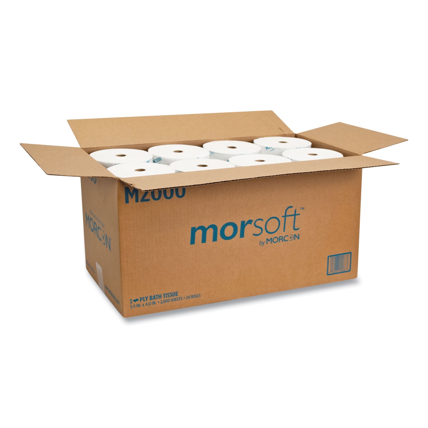 Morcon Paper Morsoft Millennium Bath Tissue, 1-Ply, 3 7/8 x 4 1/4, 2000 Sheets/R