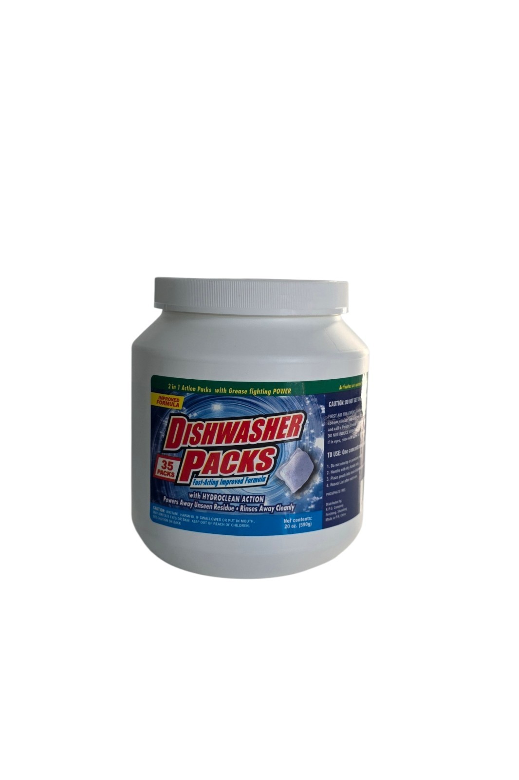 Dishwasher Packs With Hydroclean Action Dish Washing Pods 35 packs ,20 oz