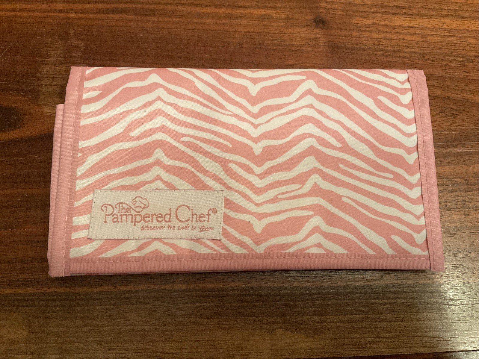 Pampered Chef “Help Whip Cancer “ Zebra Print Coupon Holder