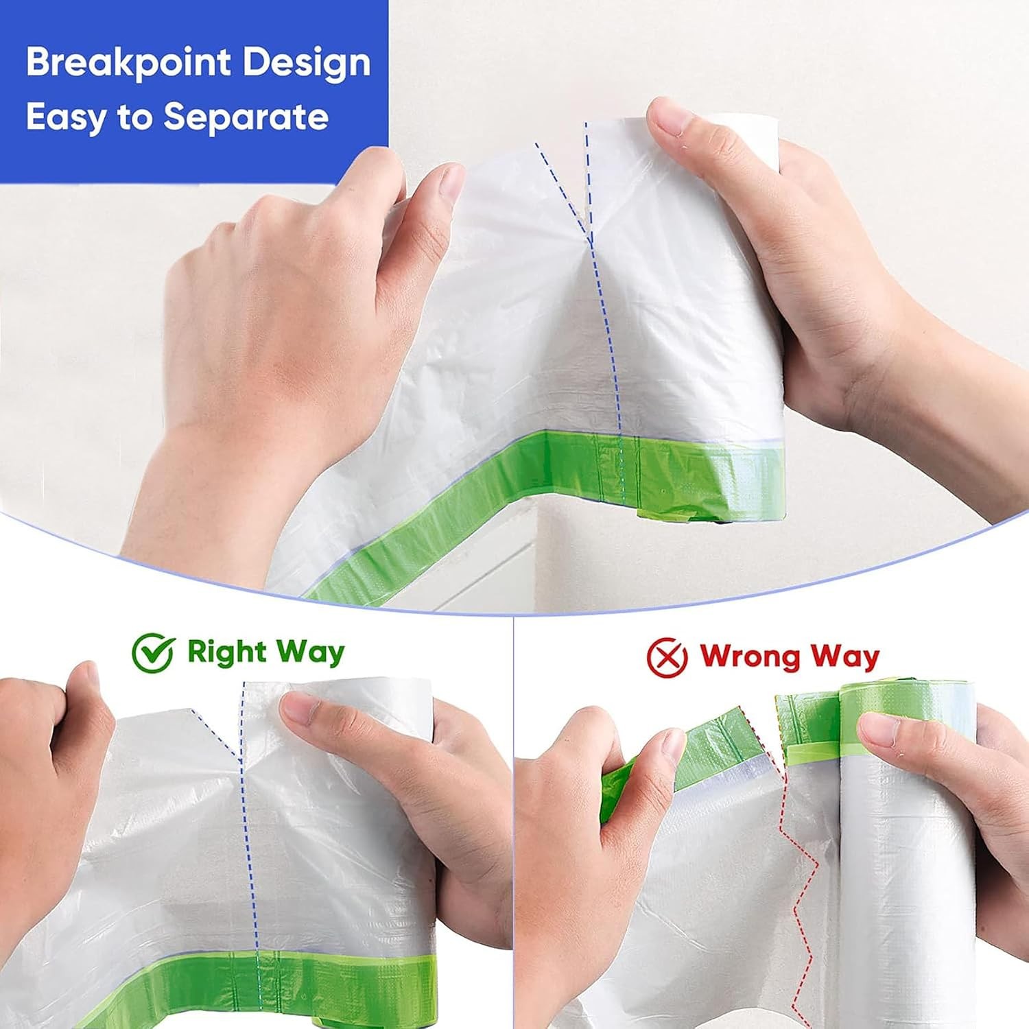 4 Gallon Trash Bags 75 Count- Drawstring small trash Bags 1.1mil Thick for