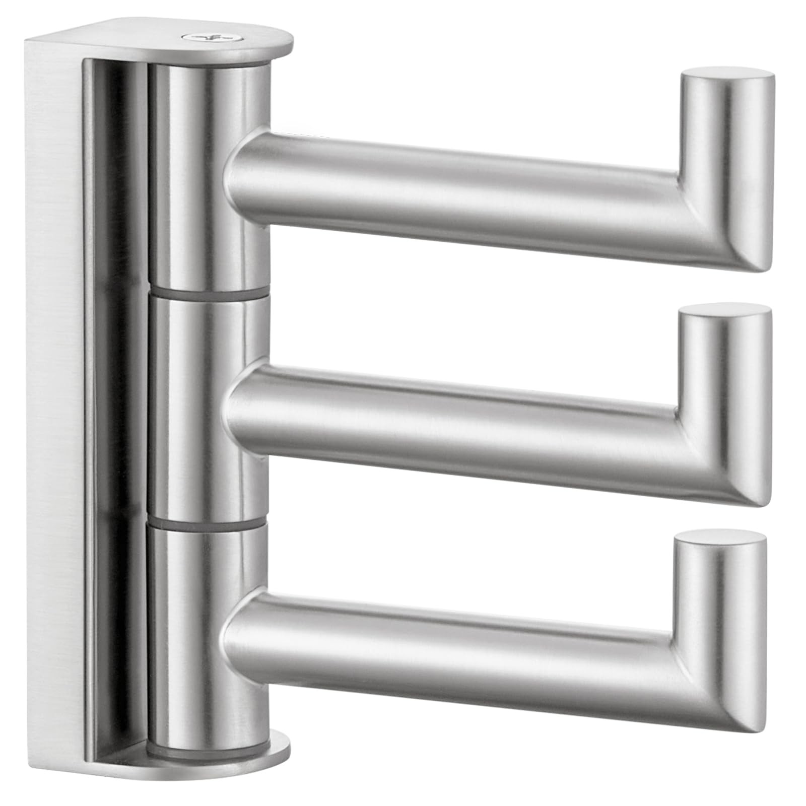 Brushed Nickel Swivel Towel Hook 304 Stainless Steel Foldable Clothes Hook With