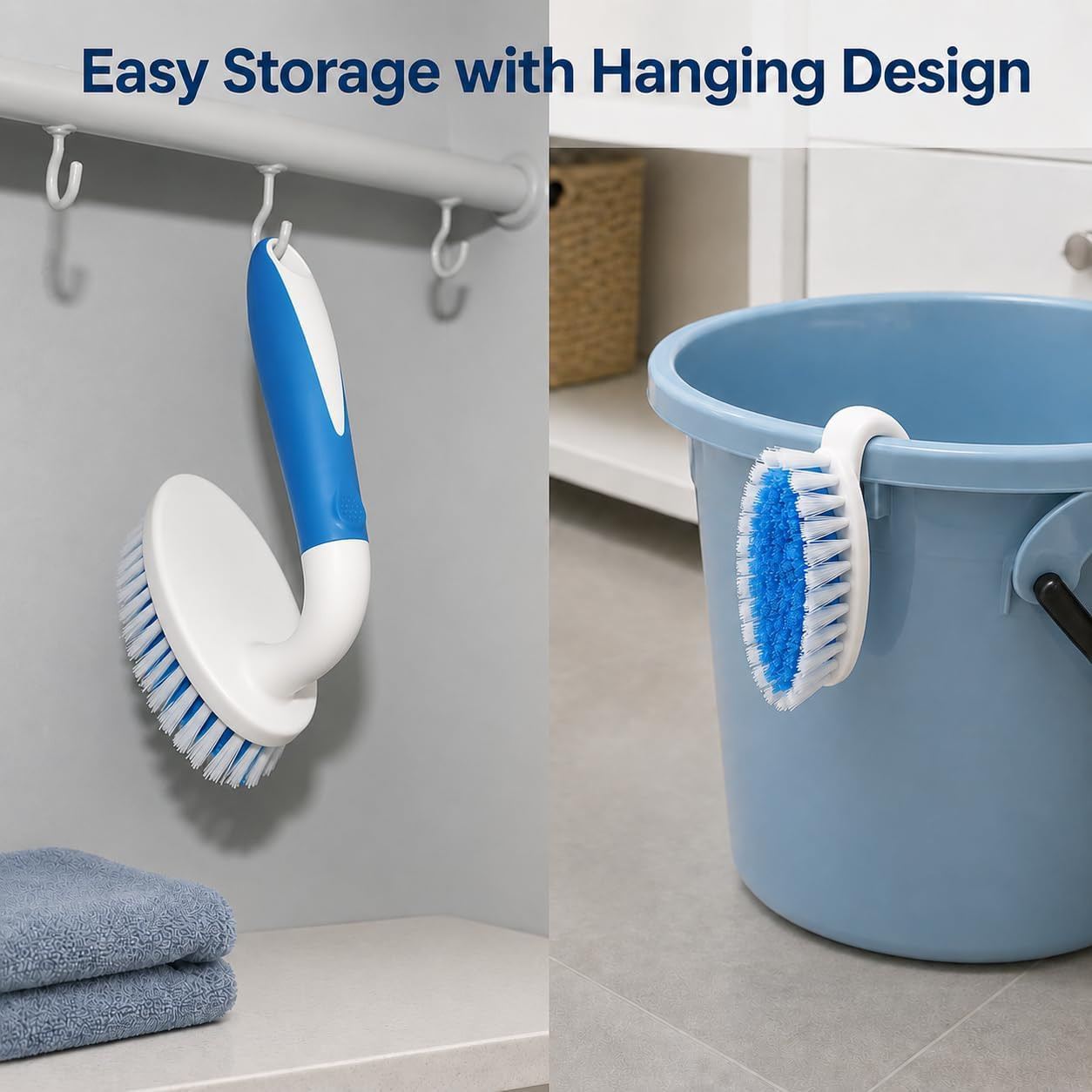 Scrub Brush, 2 Pack Household Cleaning Brushes with Stiff Bristles, Scrubbing Br