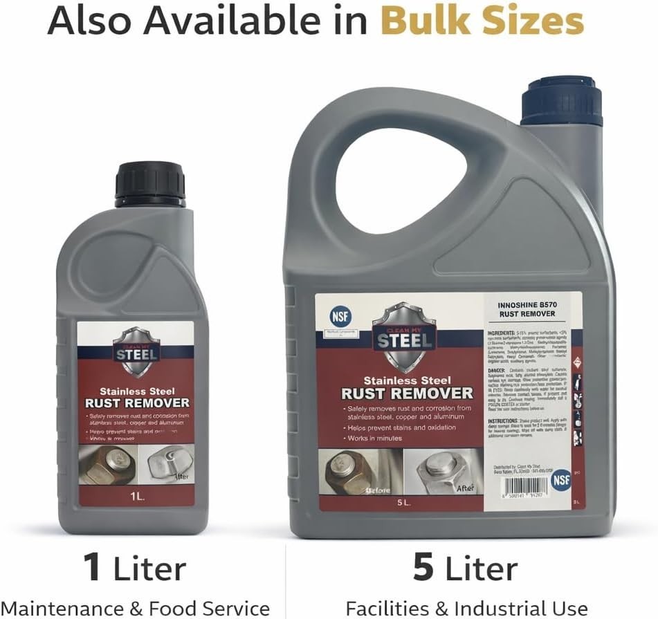 NSF Certified 8.5 oz Stainless Steel Rust Remover Cream – No Scrubbing Needed