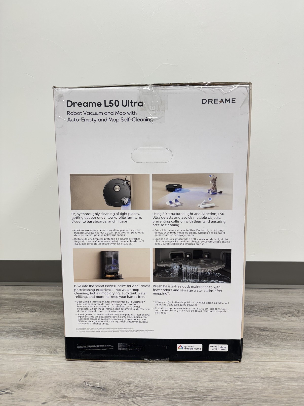 DREAME L50 Ultra Robot Vacuum 19,500Pa Suction Handle High Thresholds – Black