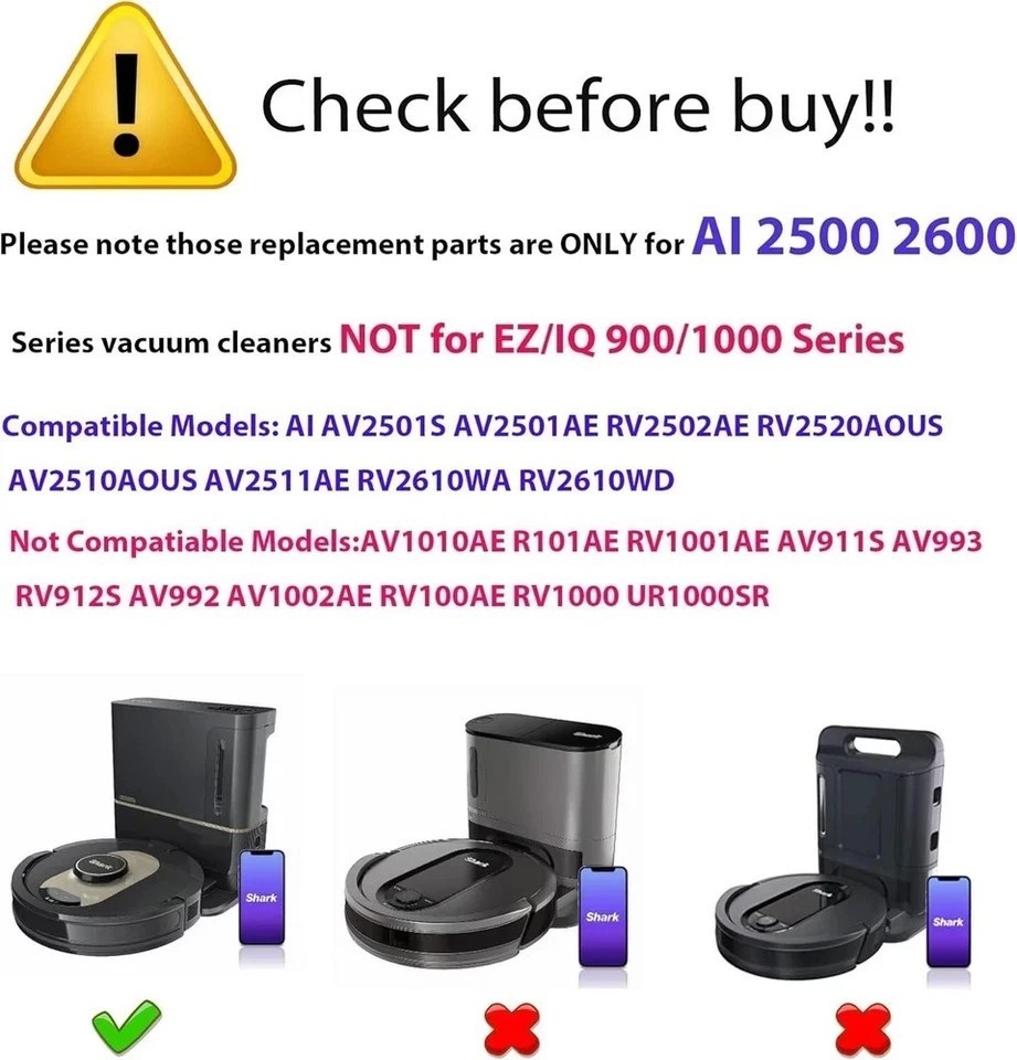 Replacement Parts for Shark Matrix Plus 2in1 Robot Vacuum RV2610WA AV2610WA