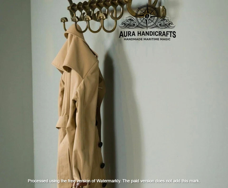 AURA French COATRACK Luggage Train Wall Mounted Rack vintage luxury decor Active