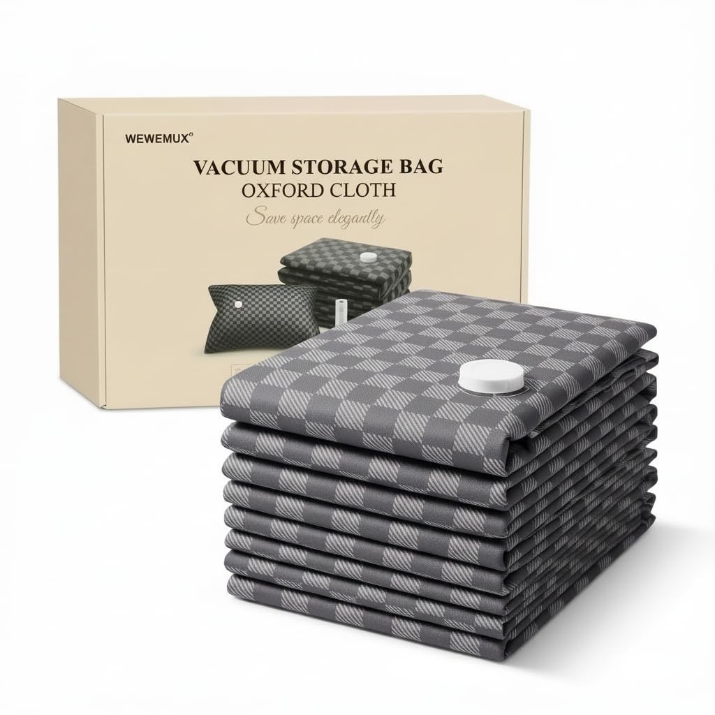 Wewemux 4 Pack Oxford Cloth Vacuum Storage Bags (S/M/L/XL) – Space Saver Vacu…