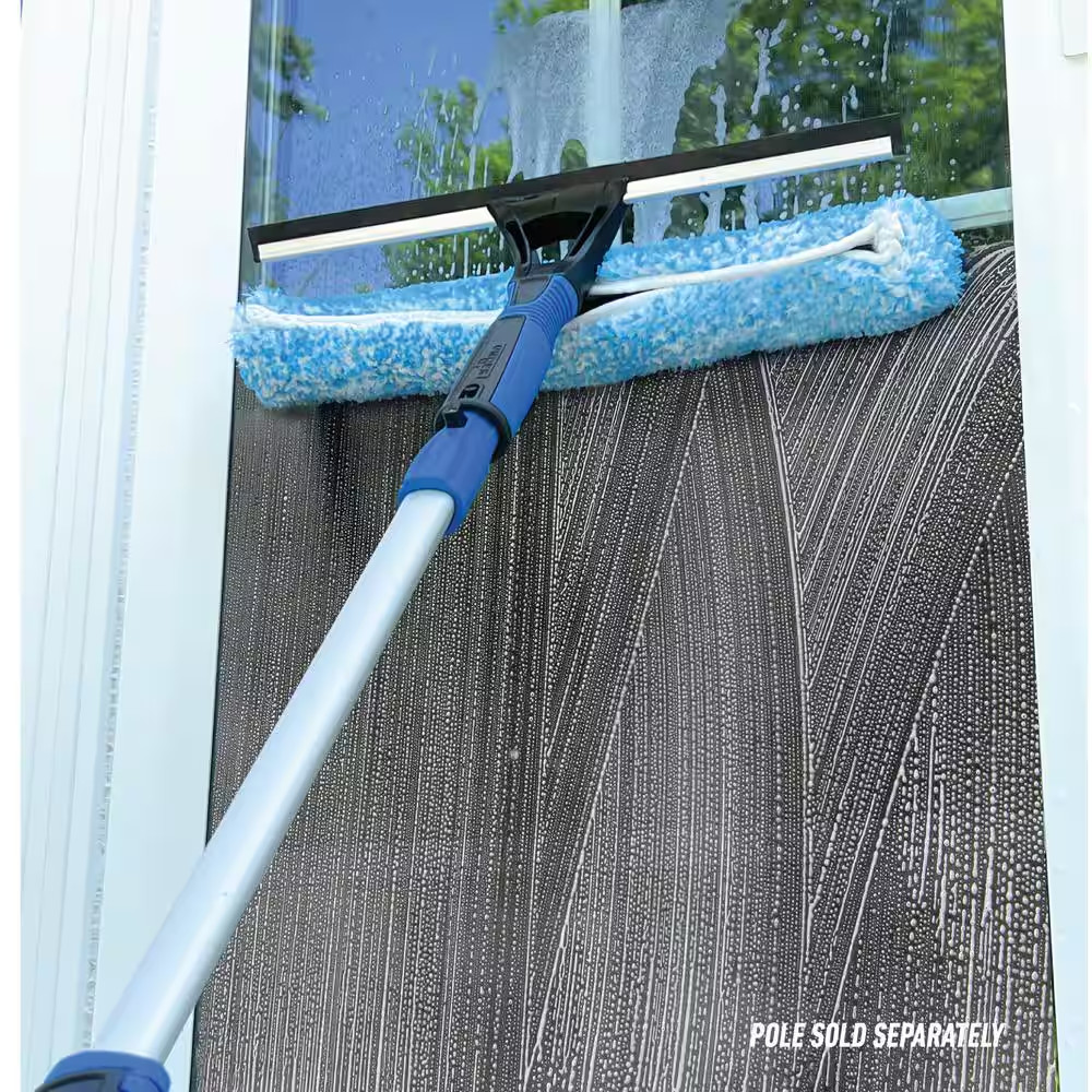 14 In. 2-In-1 Window Cleaner Squeegee & Scrubber Combi