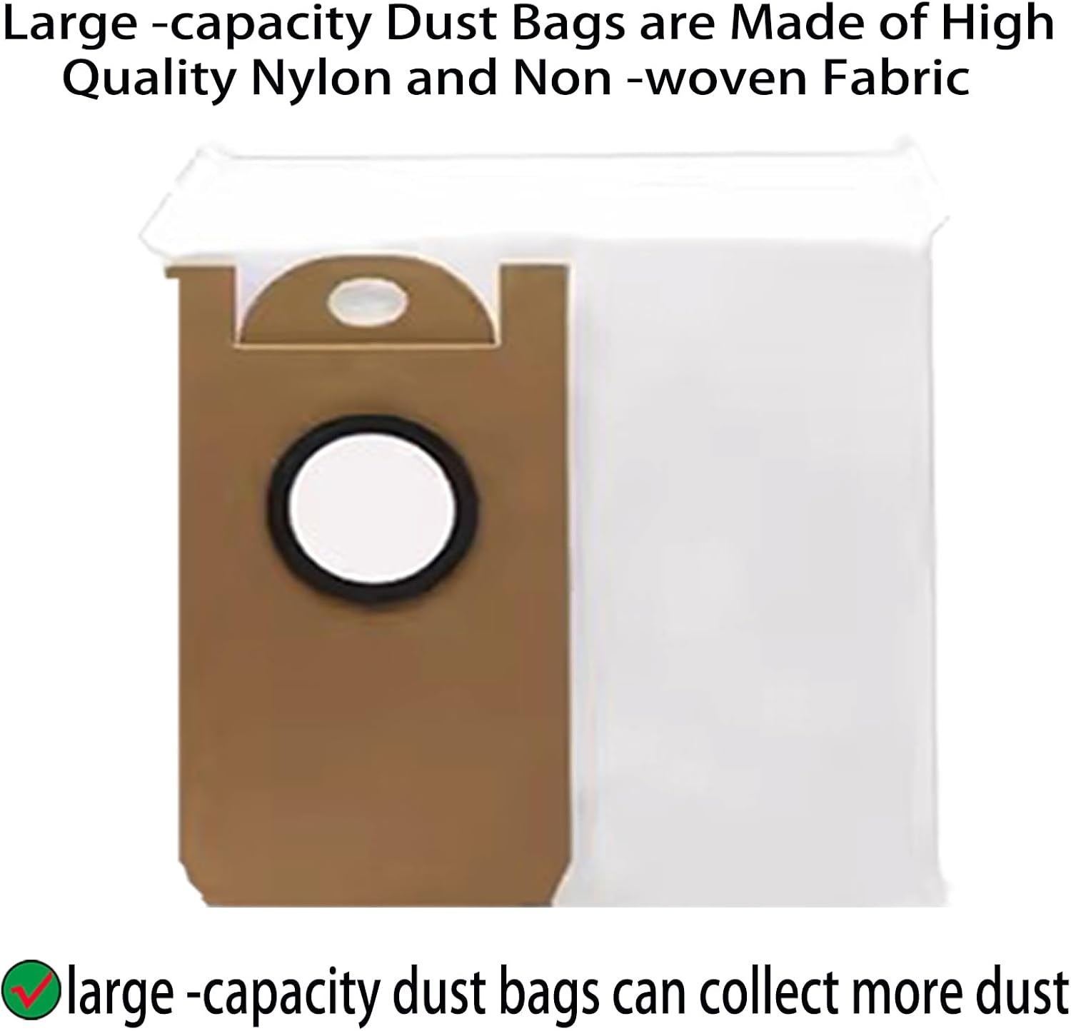 10 Pack Replacement Dust Bags for Laresar L6 Pro and Viomi S9 Robot Vacuum
