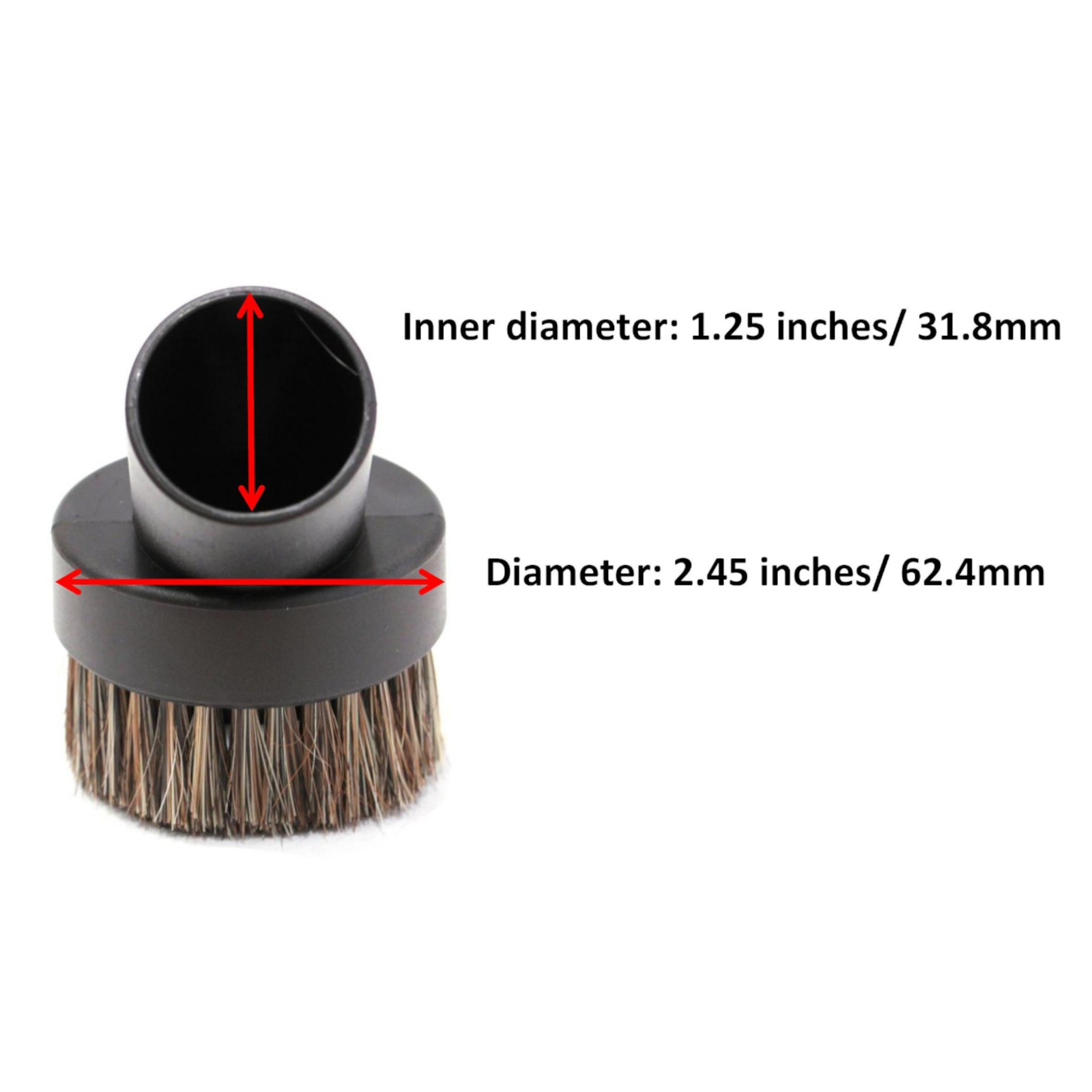 Refuelergy Round Vacuum Cleaner Attachment Dusting Brush Tool 1.25″ 1-1/4″ 32mm
